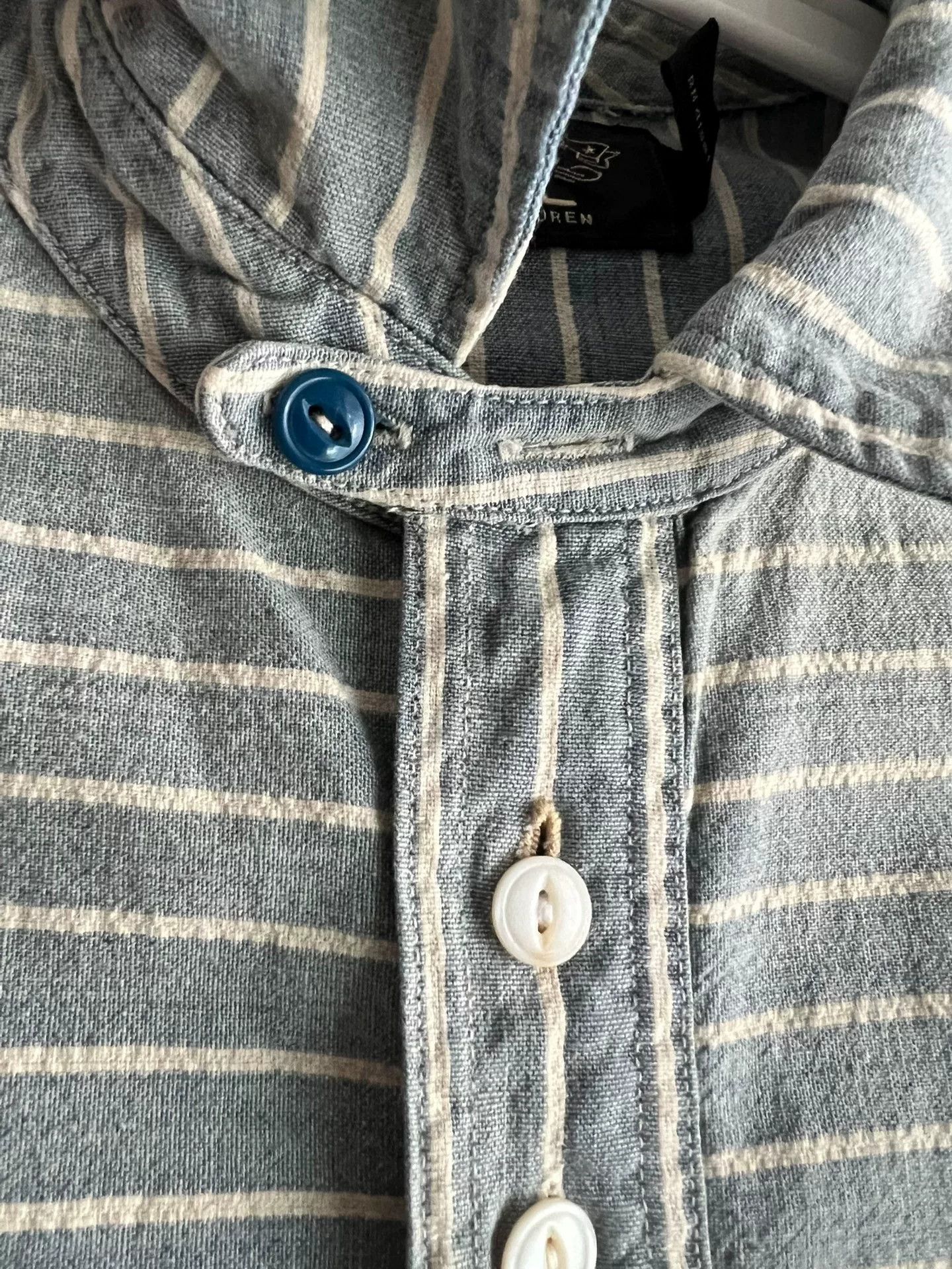RRL Ralph Lauren RRL Vintage Striped Blue Dye Pullover Shirt Size US M / EU 48-50 / 2 - 7 Thumbnail
