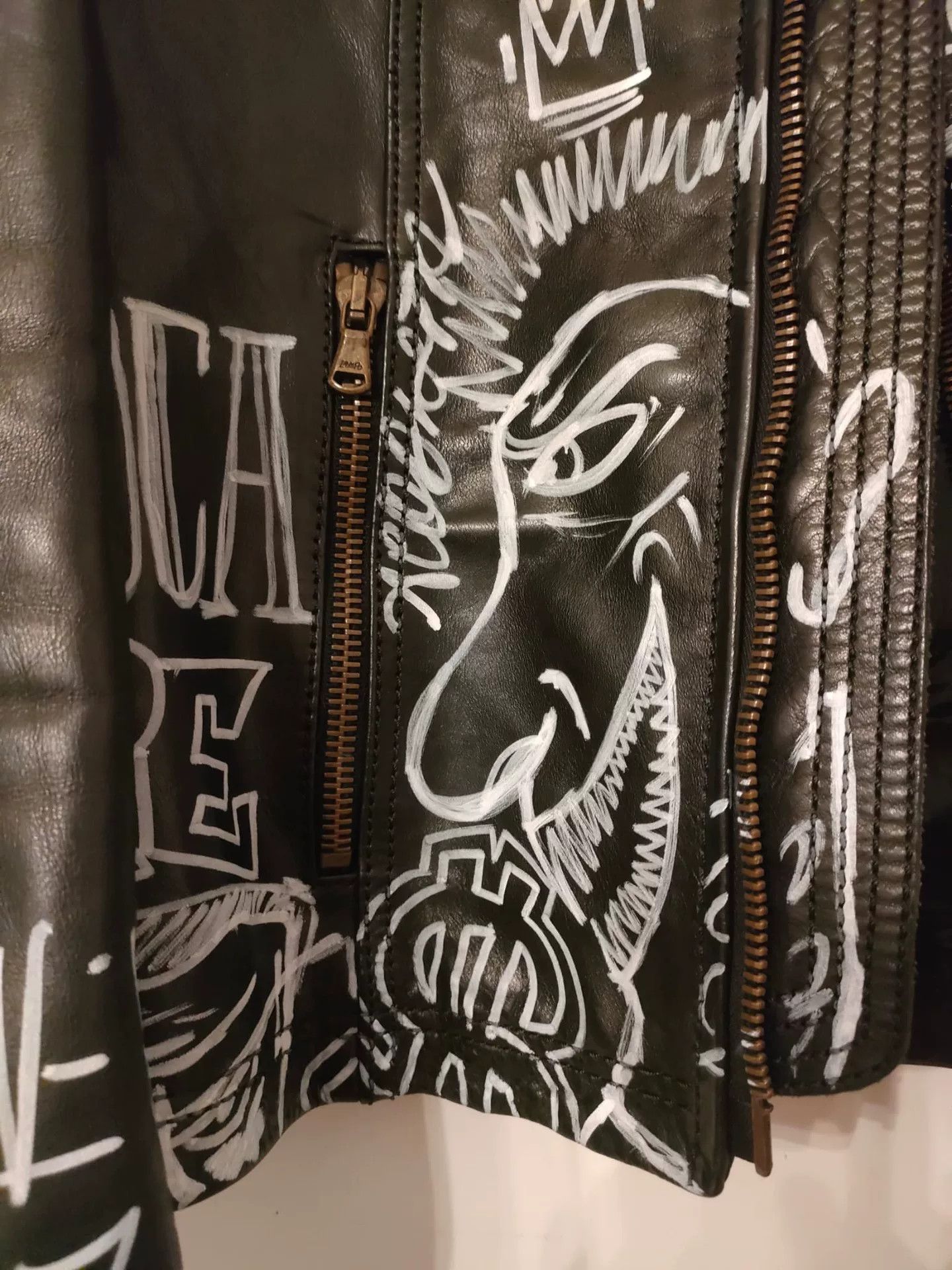 Patrizia Pepe hand-painted leather jacket by Patrizia Pepe Size US M / EU 48-50 / 2 - 3 Thumbnail