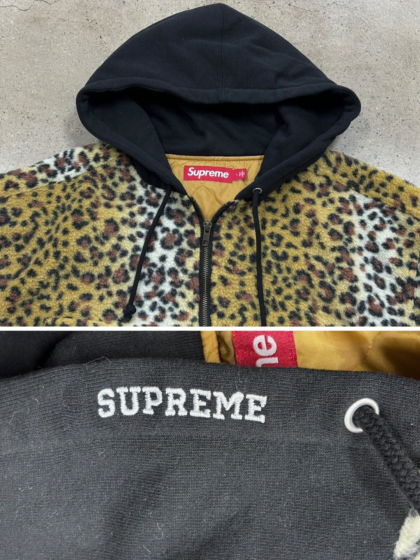 Supreme supreme leopard fleece zip up hooded jacket Size US L / EU 52-54 / 3 - 6 Thumbnail