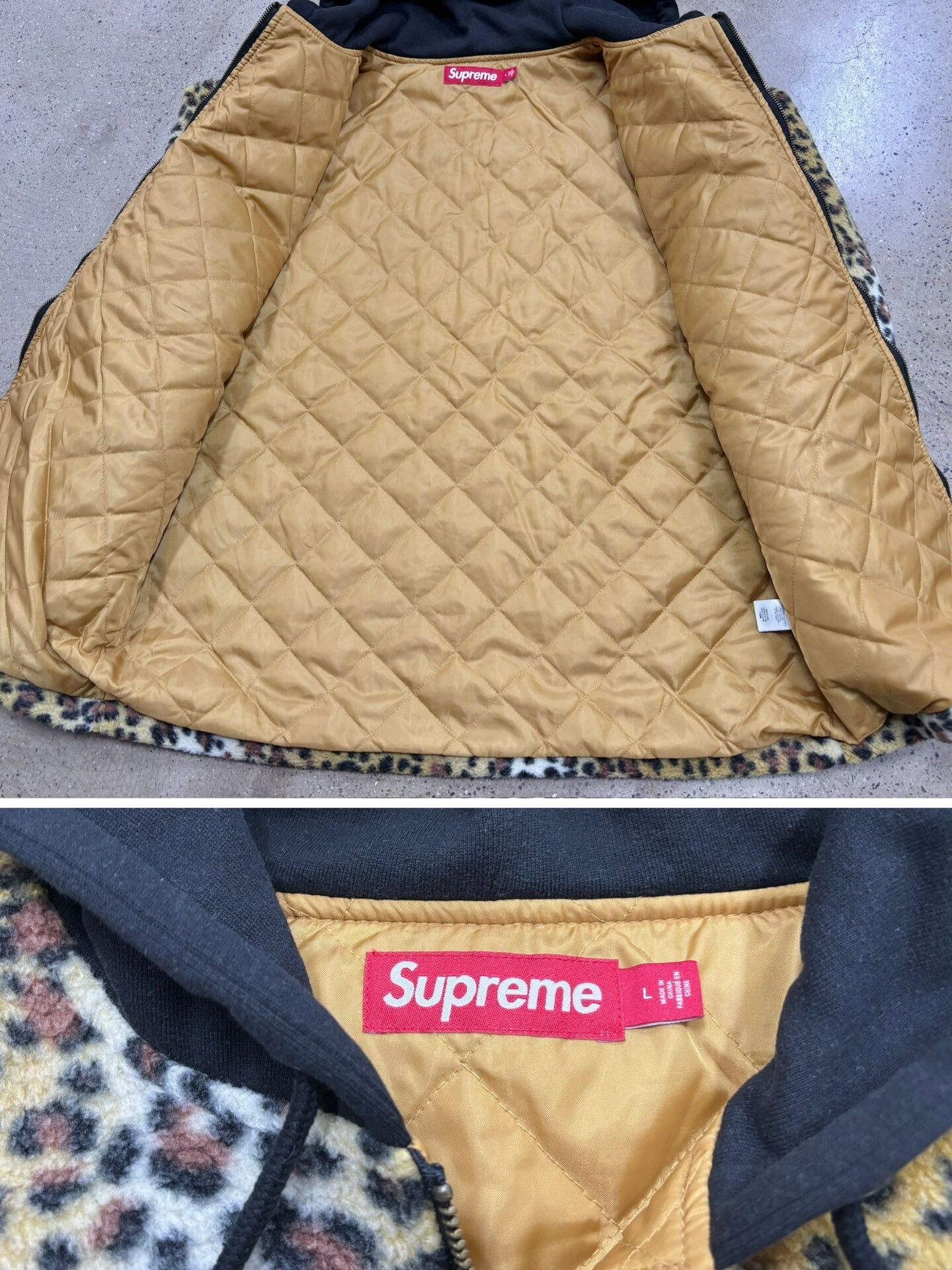 Supreme supreme leopard fleece zip up hooded jacket Size US L / EU 52-54 / 3 - 5 Thumbnail