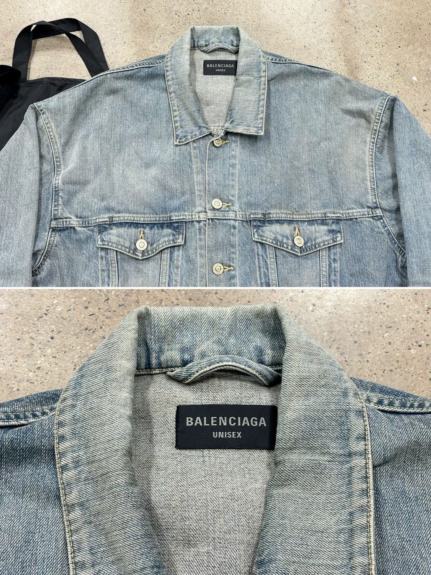 Balenciaga Balenciaga Classic Denim Jacket with Reflective Logo Size US L / EU 52-54 / 3 - 6 Thumbnail