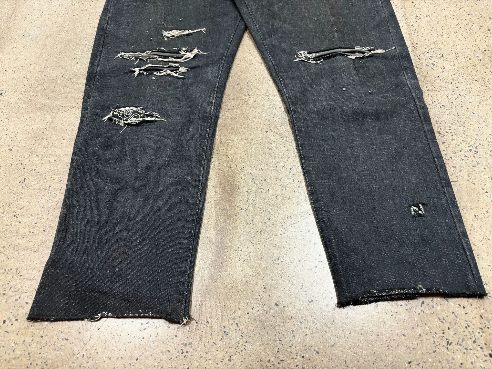 Visvim visvim journeyman black distressed denim pants Size US 31 - 6 Thumbnail