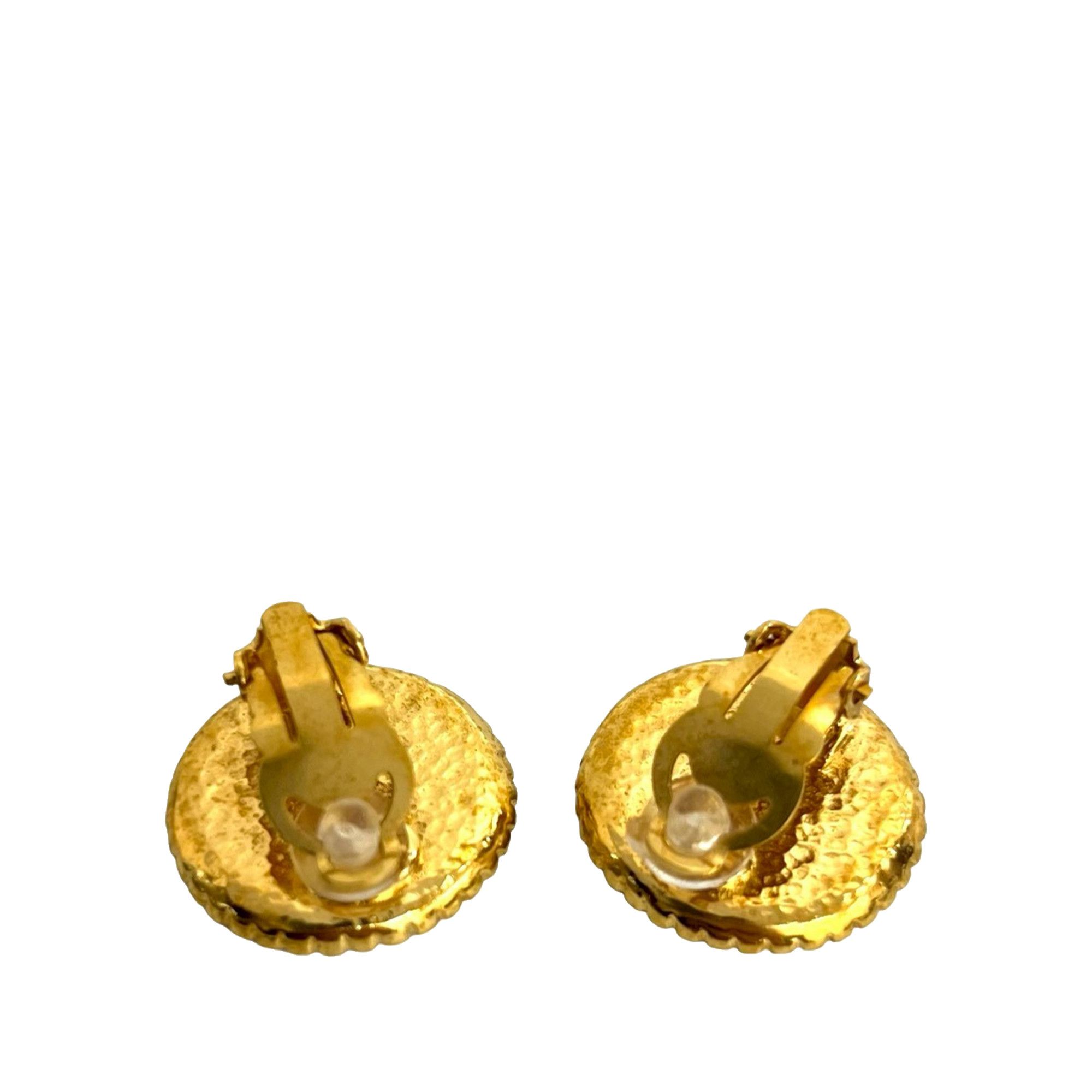 Chanel Chanel CC Gold Plated Button Clip On Earrings Size ONE SIZE - 2 Thumbnail