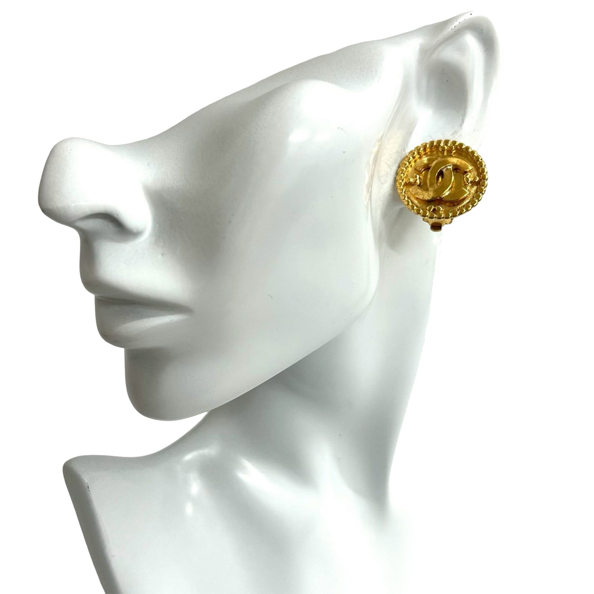 Chanel Chanel CC Gold Plated Button Clip On Earrings Size ONE SIZE - 5 Thumbnail