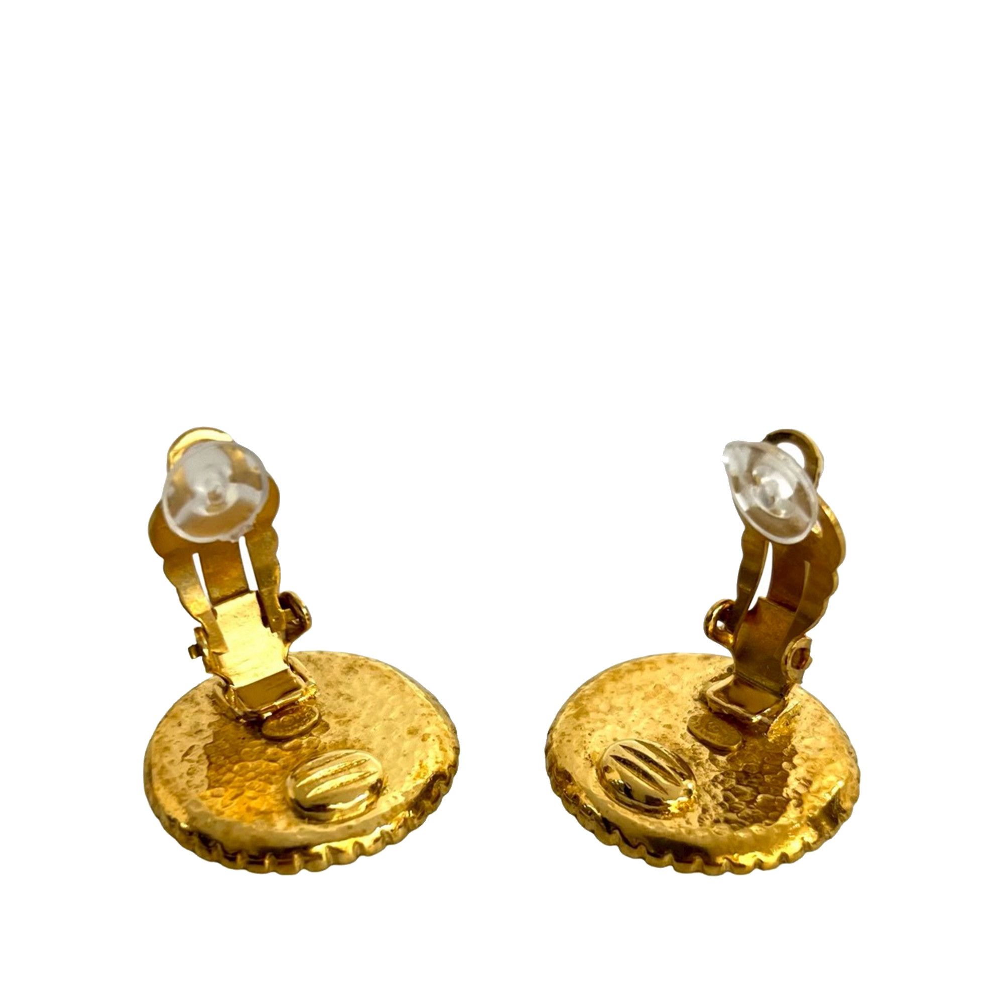 Chanel Chanel CC Gold Plated Button Clip On Earrings Size ONE SIZE - 3 Thumbnail