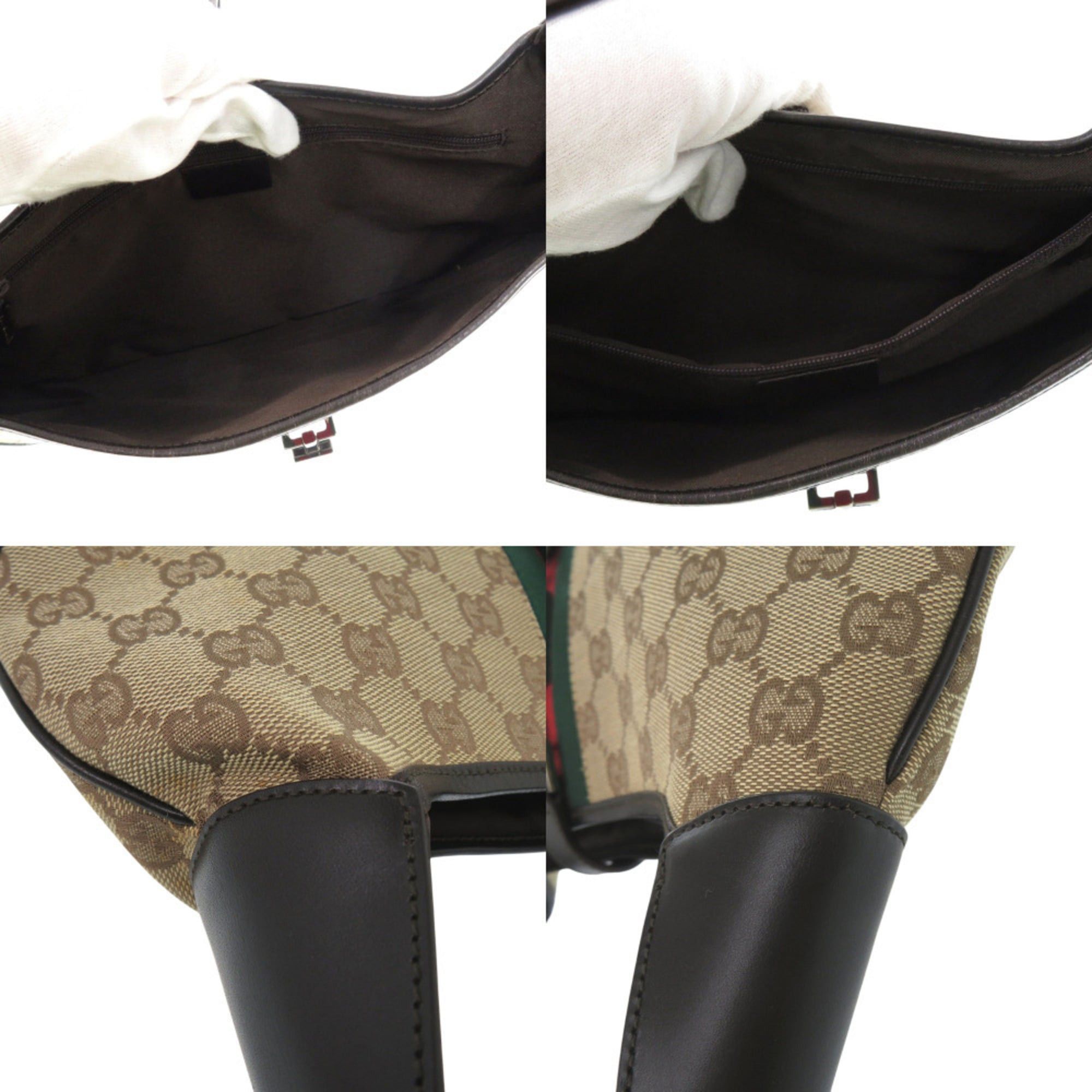 Gucci Excellent condition Gucci GG canvas Jackie Shelley one-shoulder bag 00963 in brown, beige, and black leather. 1282 Size ONE SIZE - 10 Thumbnail