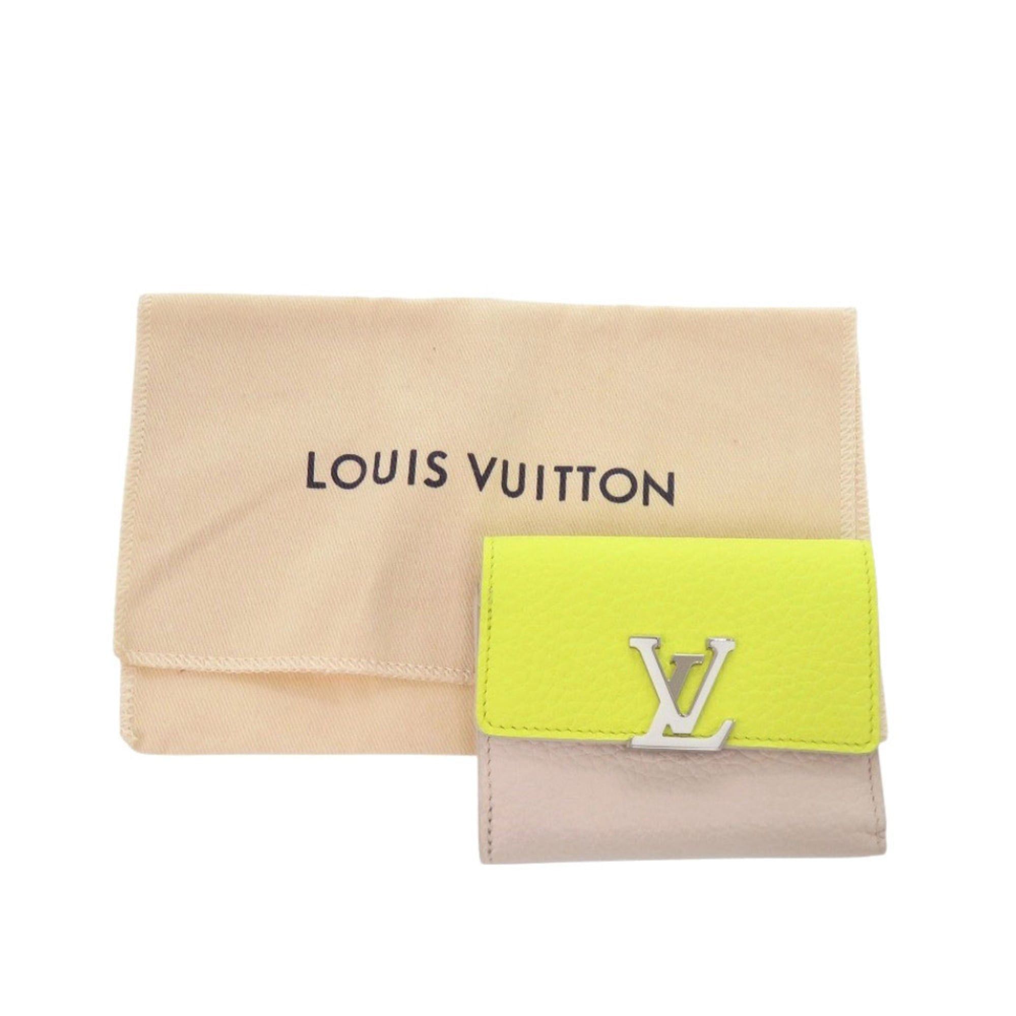 Louis Vuitton Like new Louis Vuitton Portefeuille Capucines XS M80325 Taurillon Leather Yellow and Beige Tri-fold Wallet LV 0725 Size ONE SIZE - 2 Thumbnail