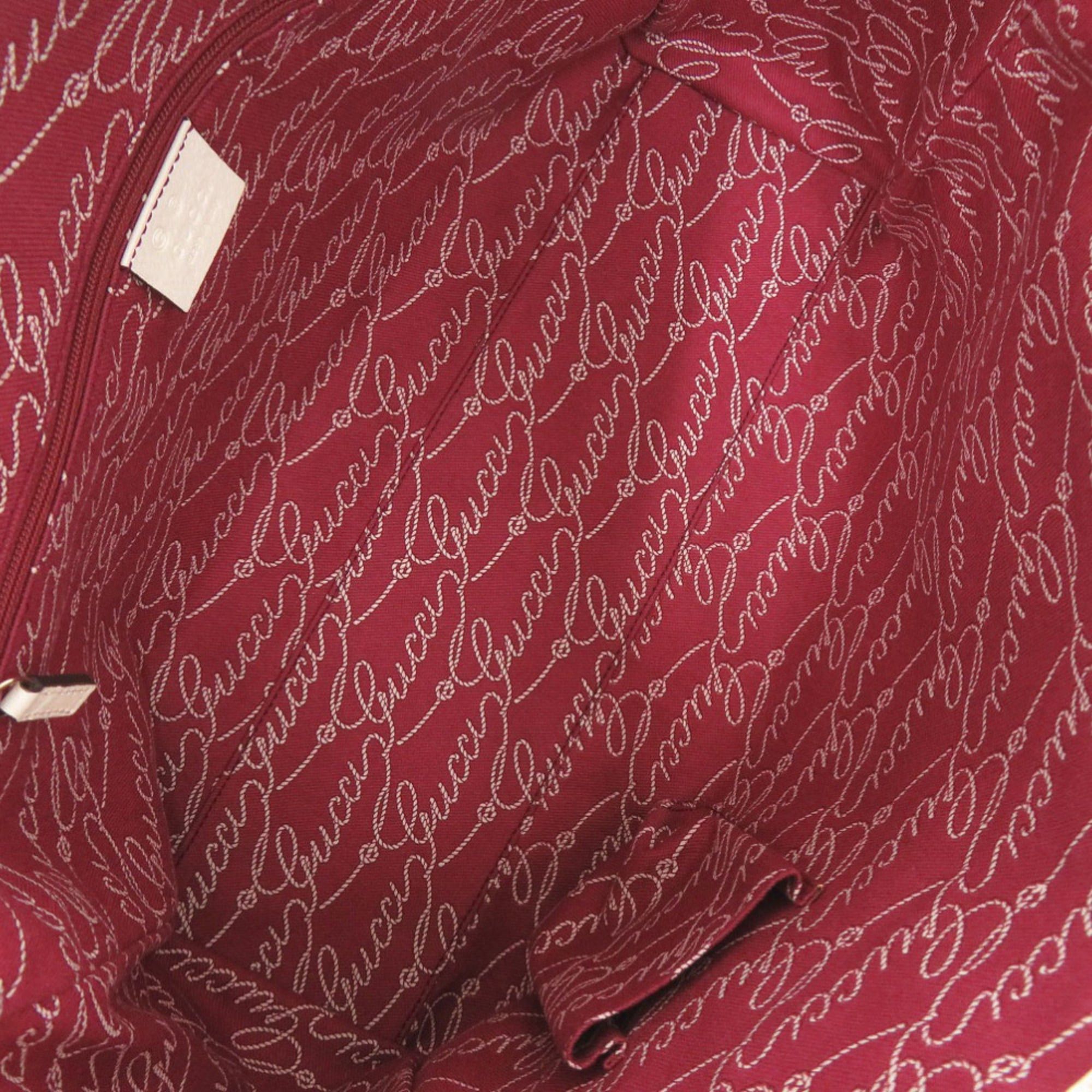 Gucci Excellent condition Gucci 264216 canvas wine red tote bag 0689 Size ONE SIZE - 5 Thumbnail
