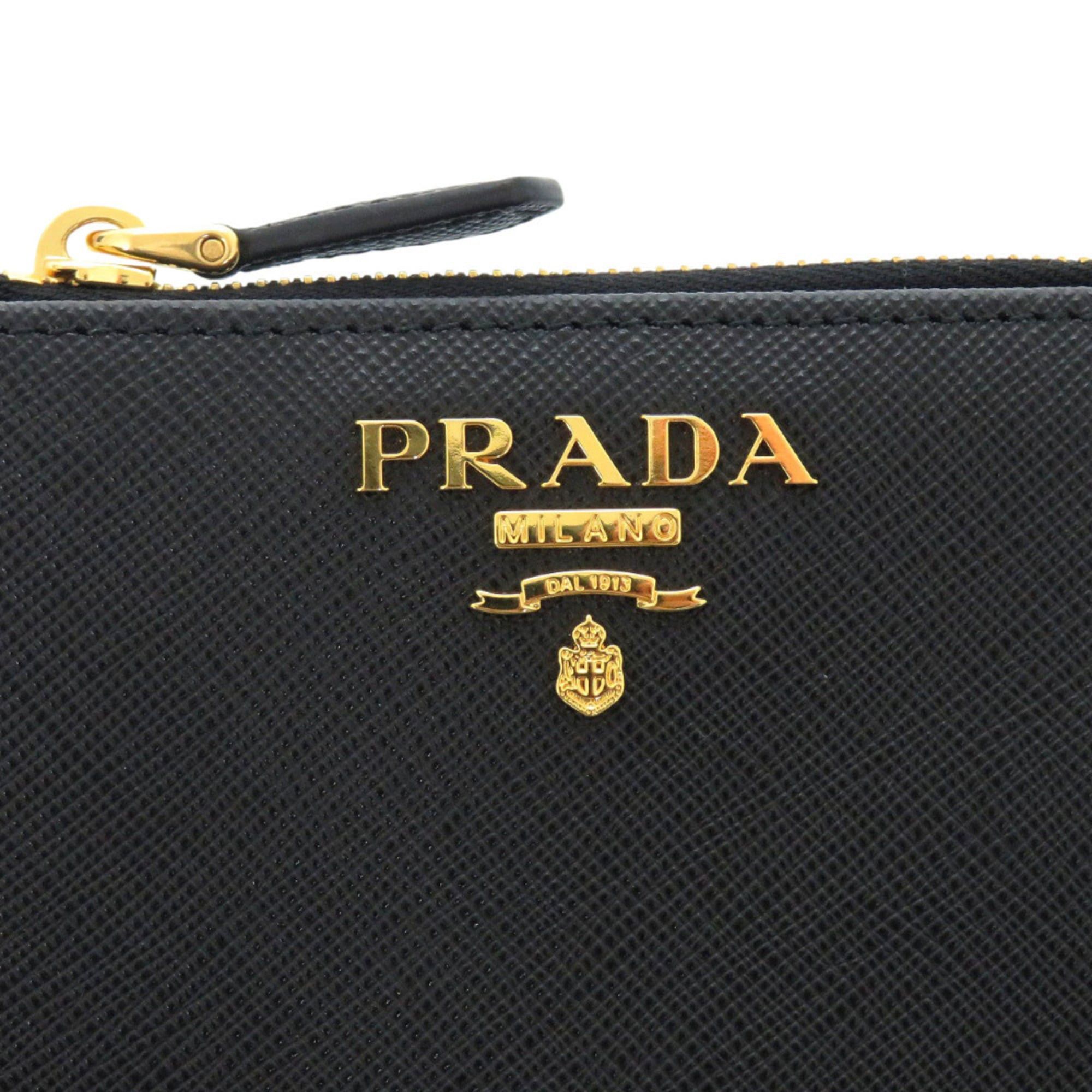 Prada Excellent condition Prada Saffiano Multicolor Wallet 1MV204 ZLP F061H Calfskin Nero Ibisco Black Pink Bifold 1907 Size ONE SIZE - 7 Thumbnail