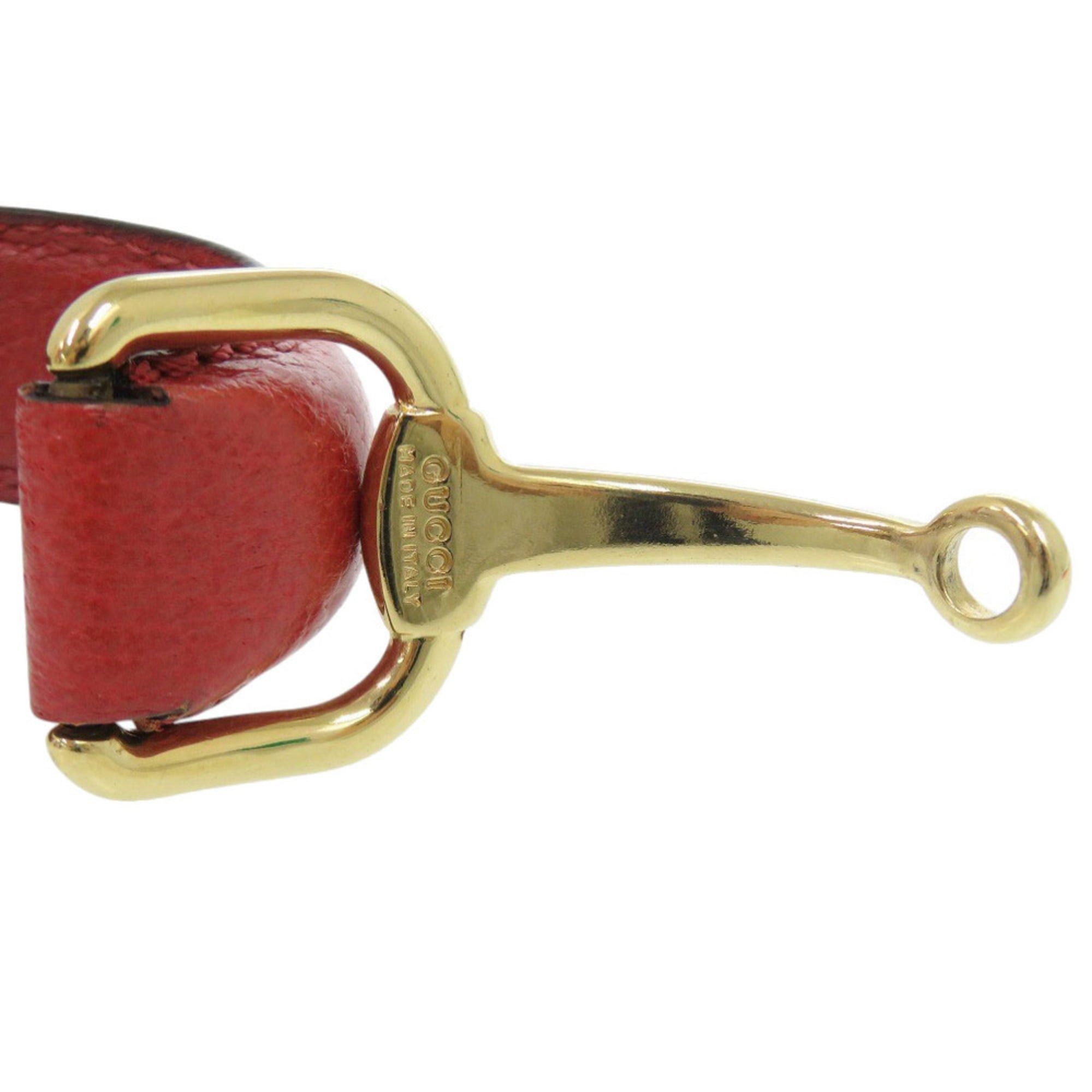Gucci Excellent condition Gucci Horsebit leather red bangle, red, 0774 Size ONE SIZE - 3 Thumbnail