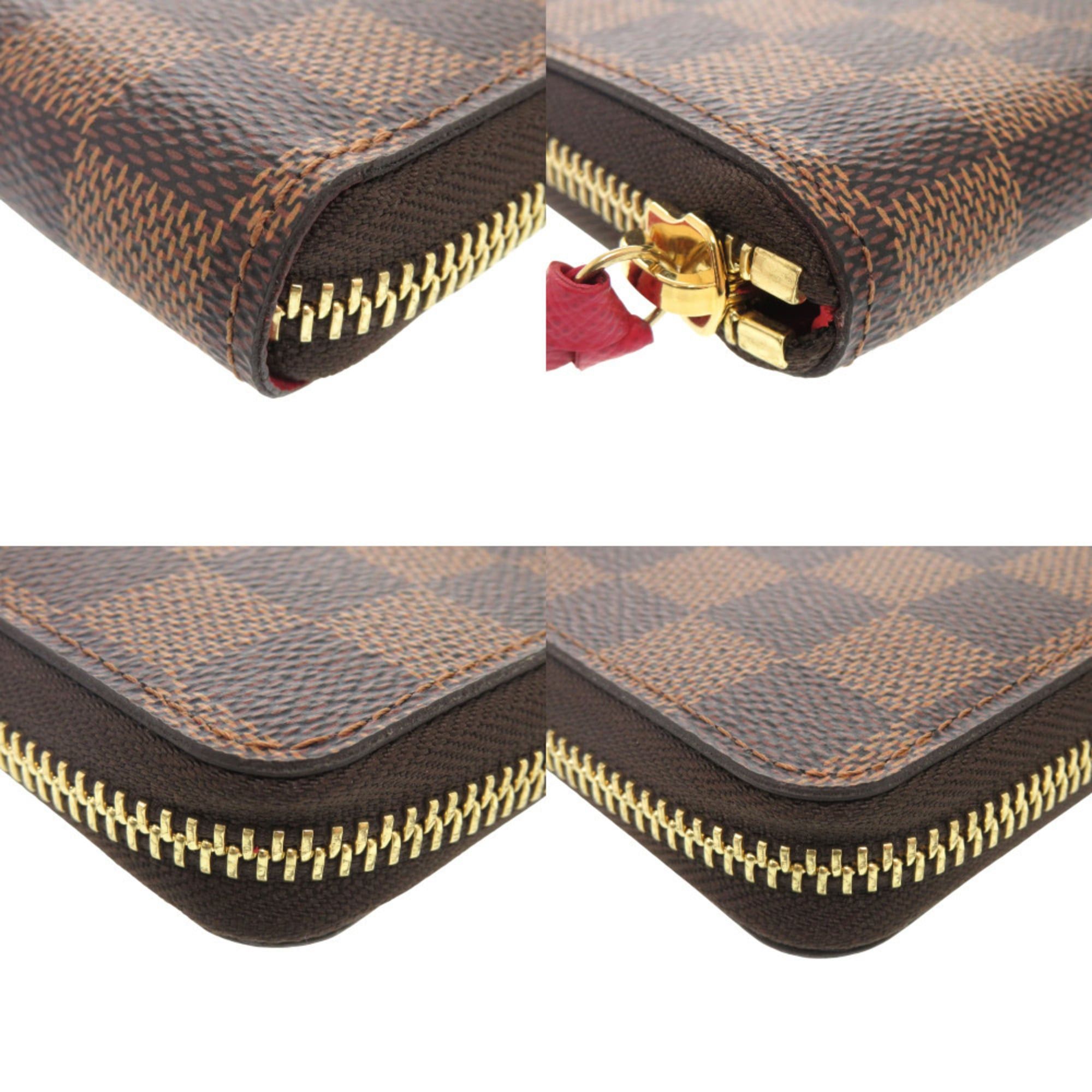 Louis Vuitton Like new Louis Vuitton Damier Portefeuille Clemence N60534 Canvas Brown Long Wallet LV 1228 Size ONE SIZE - 4 Thumbnail