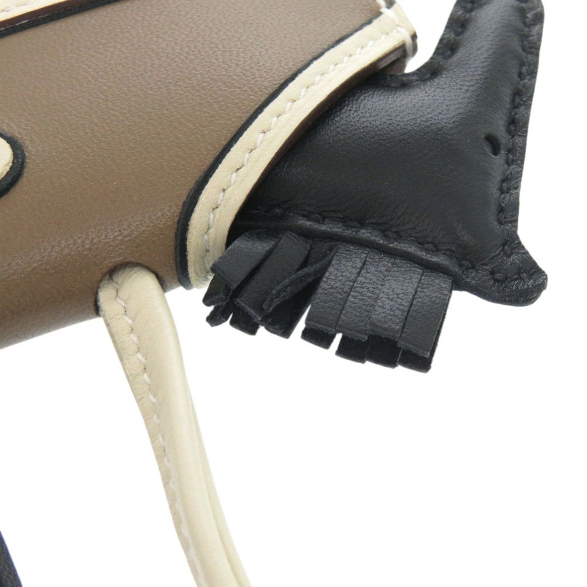 Hermes Hermes Unused Hermès Rodeo Robeaux Cool PM Anjou Milo Swift Leather Black Etoupe Clé K Stamp (Made in 2025) Keychain 0638 Size ONE SIZE - 4 Thumbnail