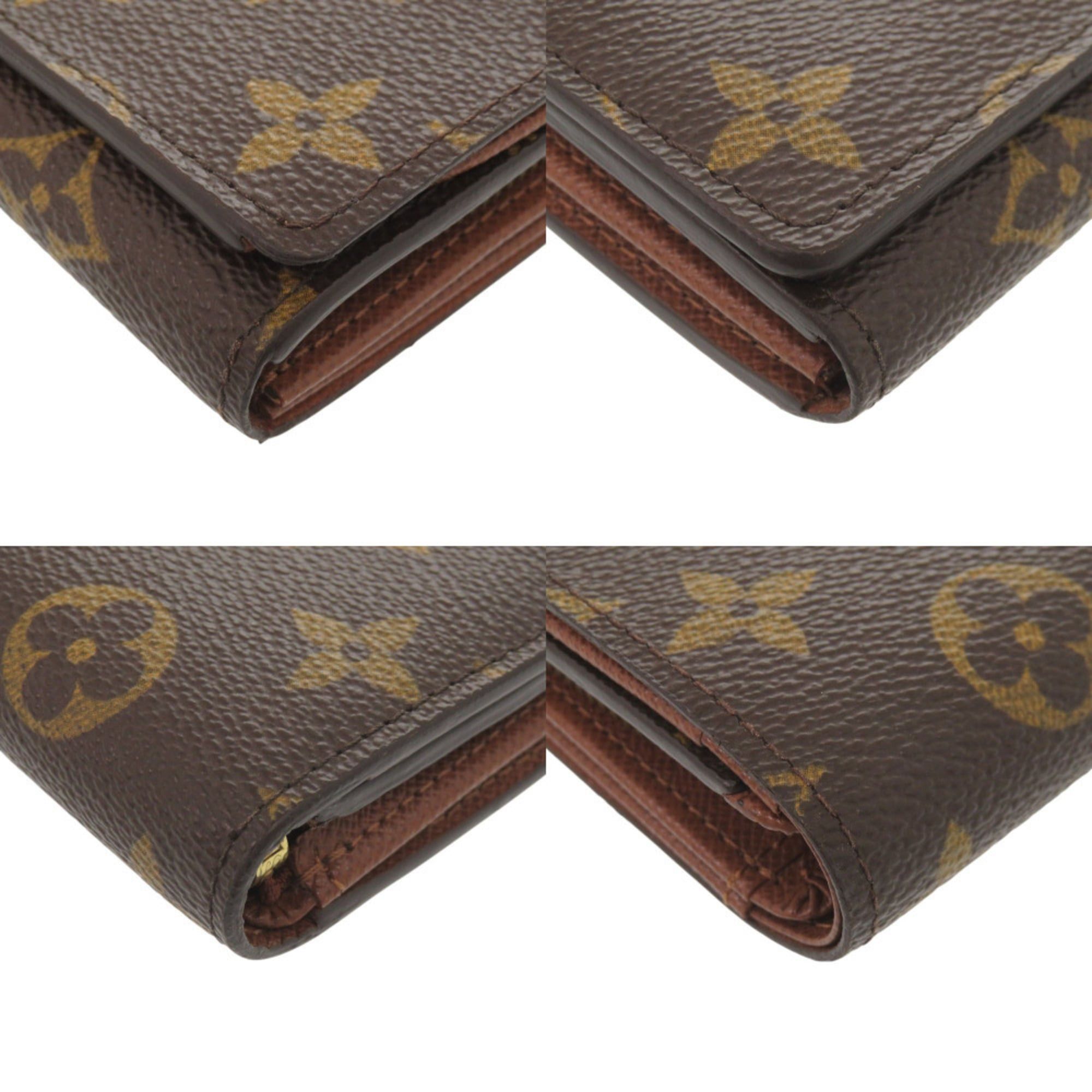Louis Vuitton Excellent condition, no stickiness. Louis Vuitton Porte Monnaie Bi-fold Wallet M61730, Brown, Tresor Monogram. LV 1732. Size ONE SIZE - 3 Thumbnail