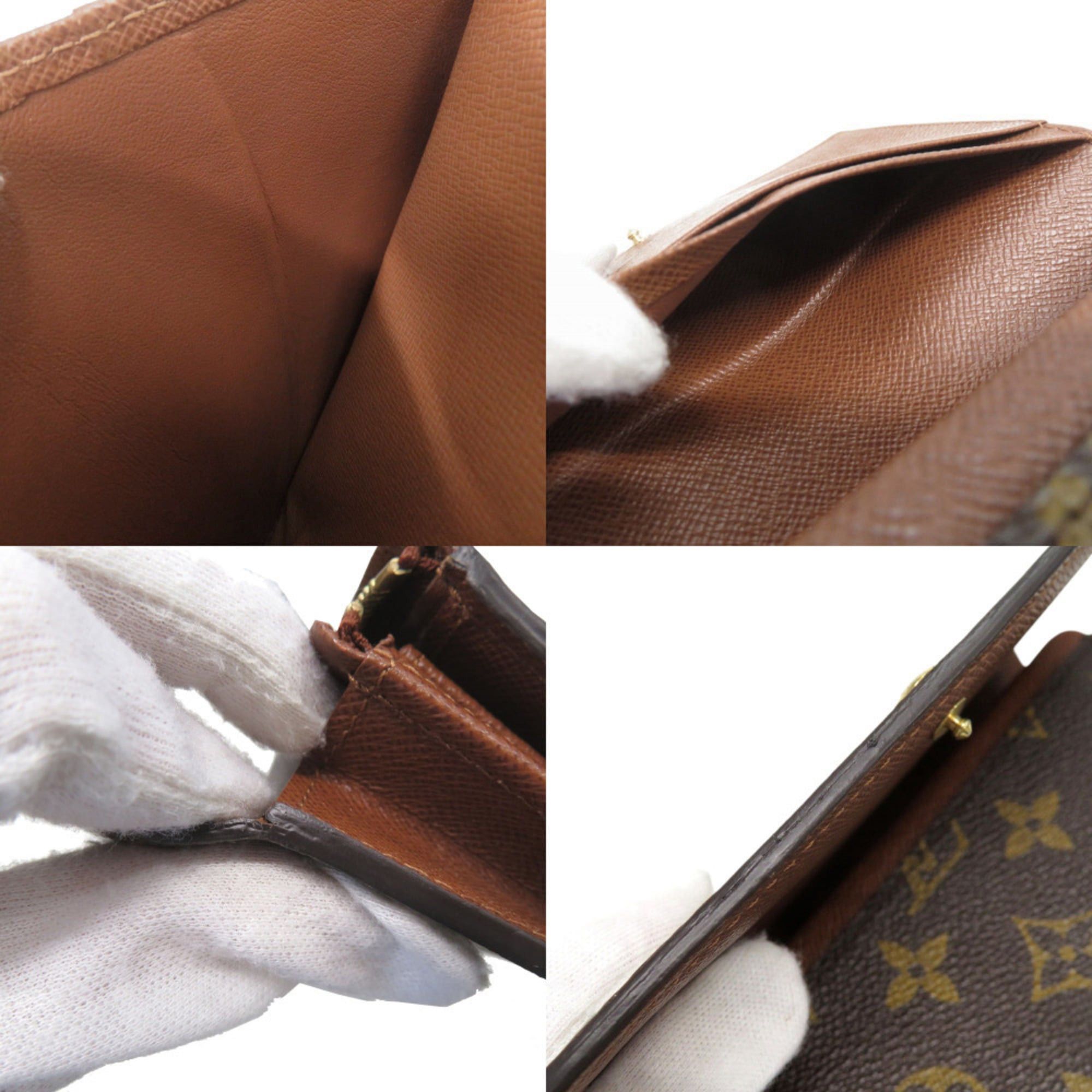 Louis Vuitton Excellent condition, no stickiness. Louis Vuitton Porte Monnaie Bi-fold Wallet M61730, Brown, Tresor Monogram. LV 1732. Size ONE SIZE - 10 Thumbnail