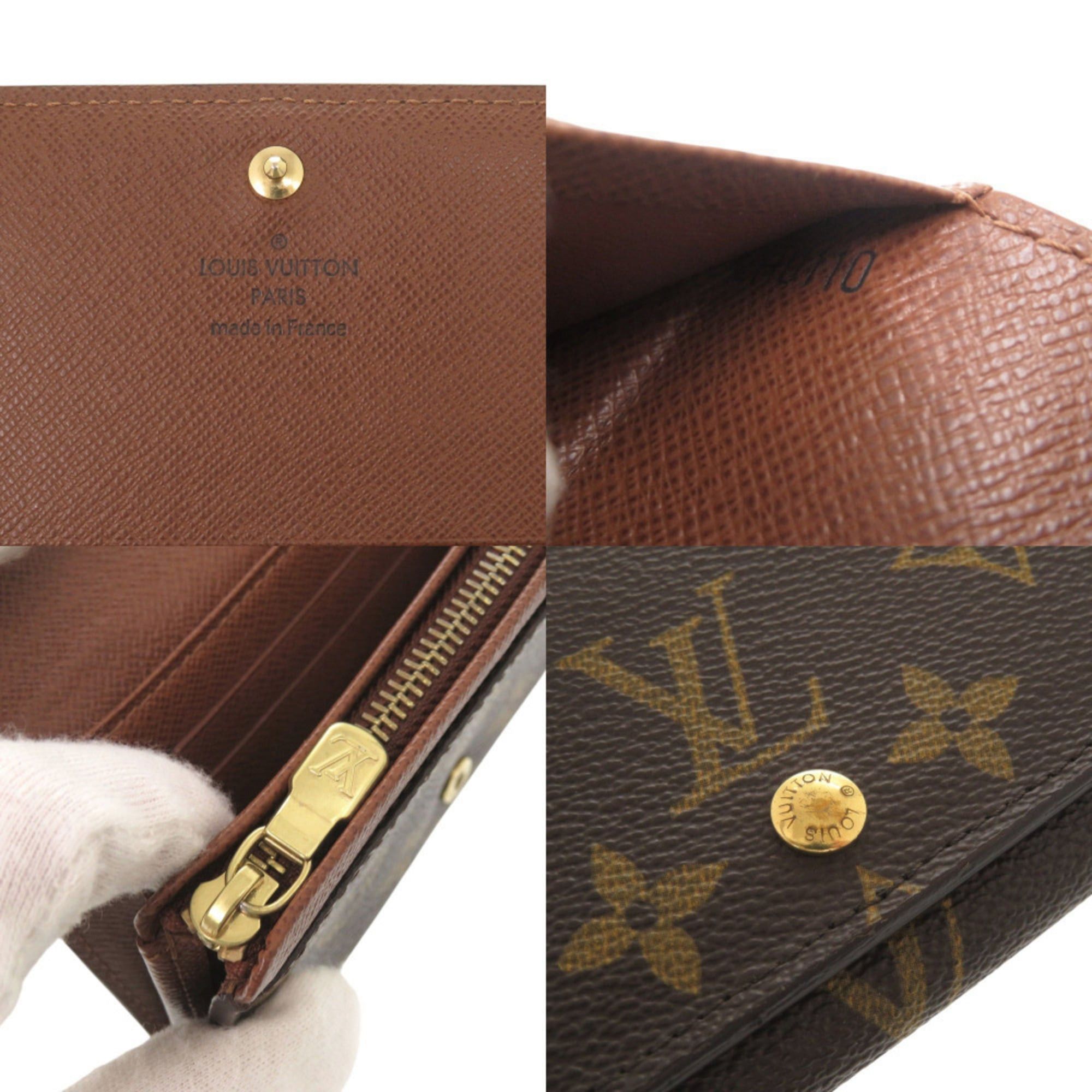 Louis Vuitton Excellent condition, no stickiness. Louis Vuitton Porte Monnaie Bi-fold Wallet M61730, Brown, Tresor Monogram. LV 1732. Size ONE SIZE - 8 Thumbnail