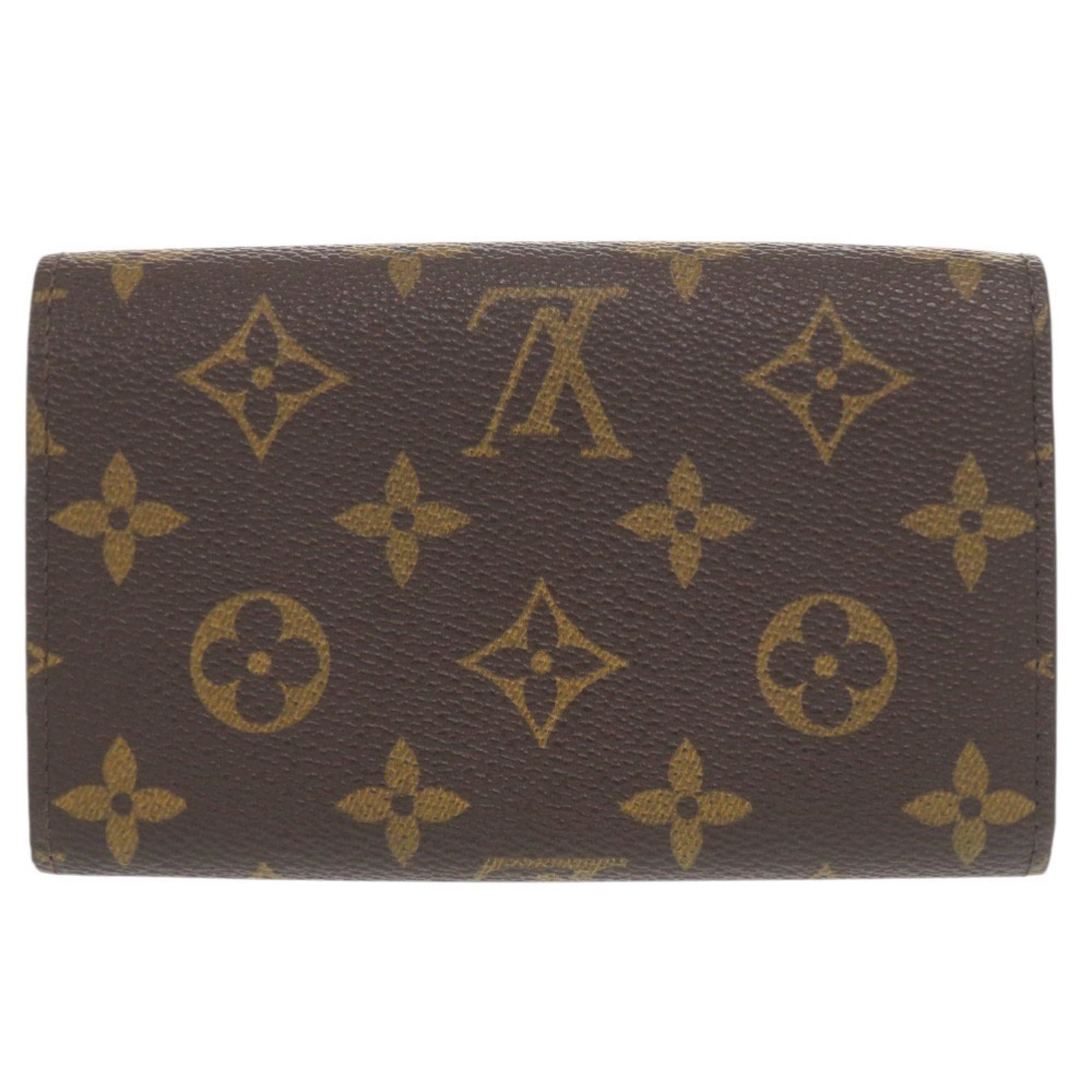 Louis Vuitton Excellent condition, no stickiness. Louis Vuitton Porte Monnaie Bi-fold Wallet M61730, Brown, Tresor Monogram. LV 1732. Size ONE SIZE - 2 Thumbnail