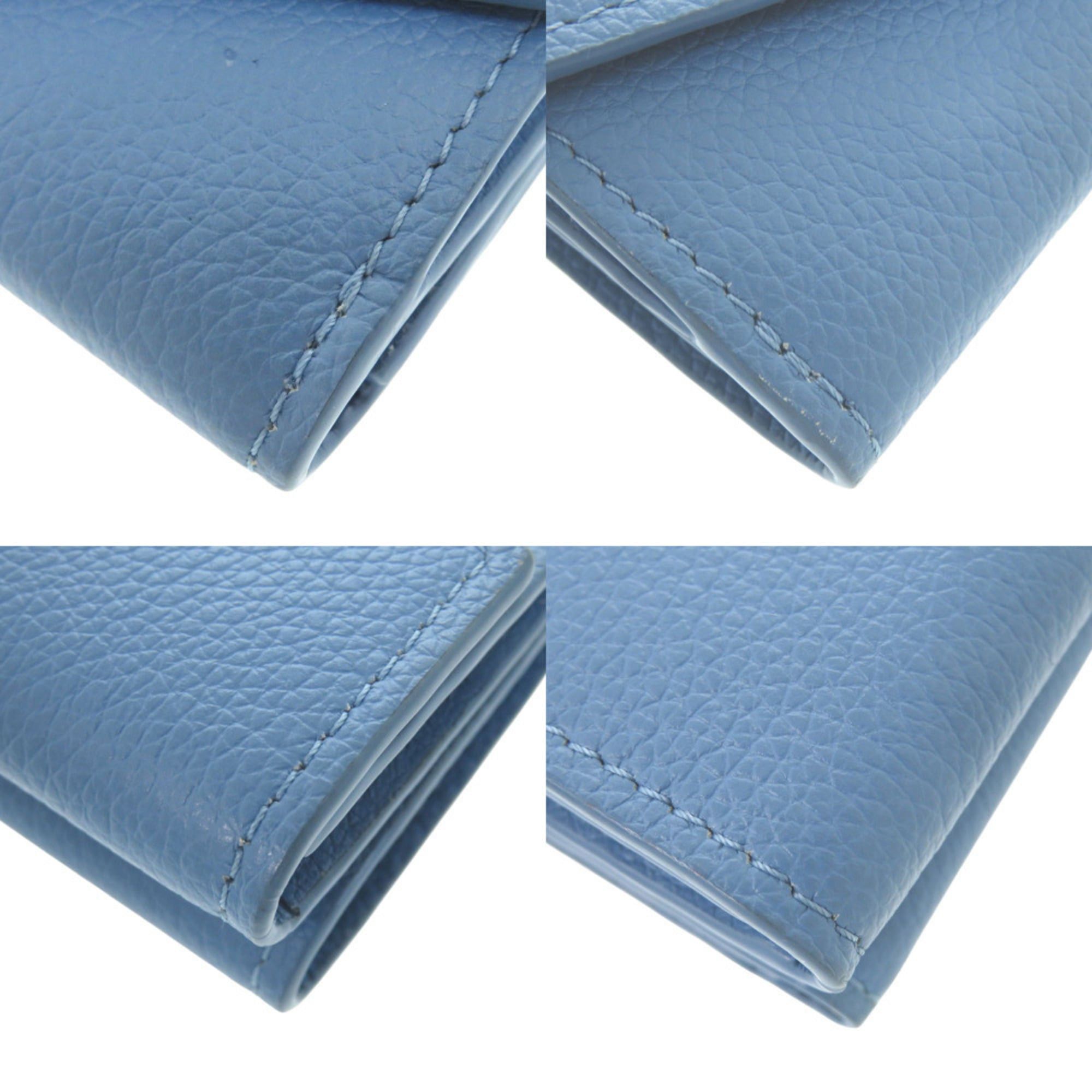 Louis Vuitton Excellent condition Louis Vuitton Portefeuille Rock Mini M67861, blue leather with silver hardware, LV tri-fold wallet 1036 Size ONE SIZE - 8 Thumbnail