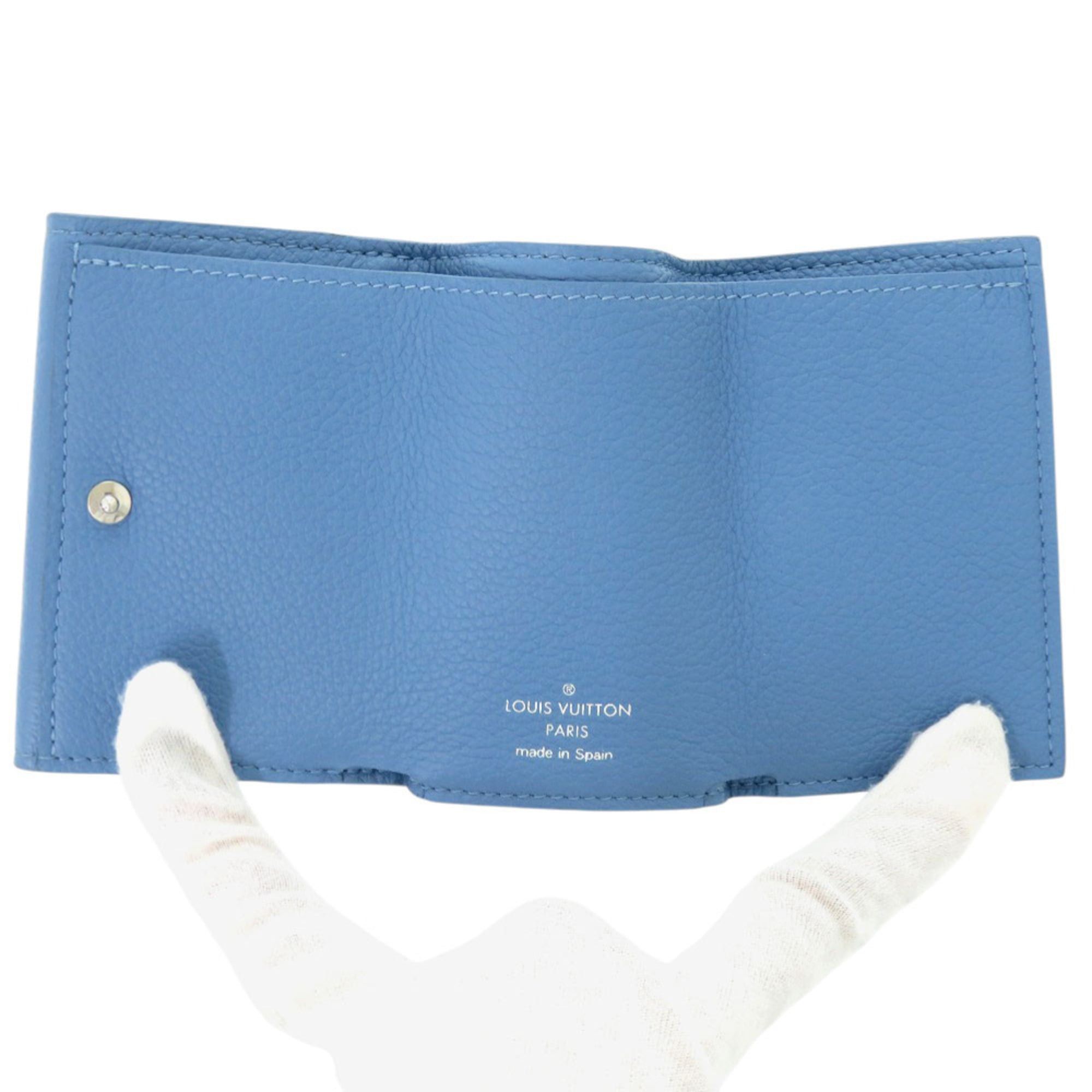 Louis Vuitton Excellent condition Louis Vuitton Portefeuille Rock Mini M67861, blue leather with silver hardware, LV tri-fold wallet 1036 Size ONE SIZE - 3 Thumbnail