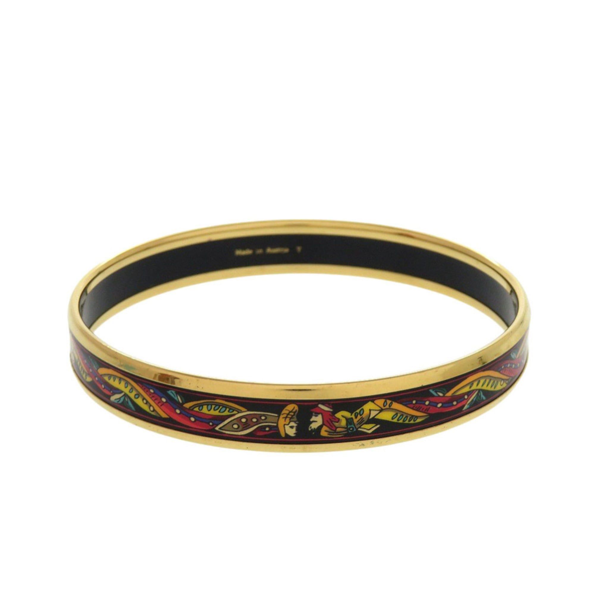 Hermes Hermes Excellent condition Hermès enamel PM bangle, metal black and gold, Y stamp (2020 model), black, 1136 Size ONE SIZE - 3 Thumbnail
