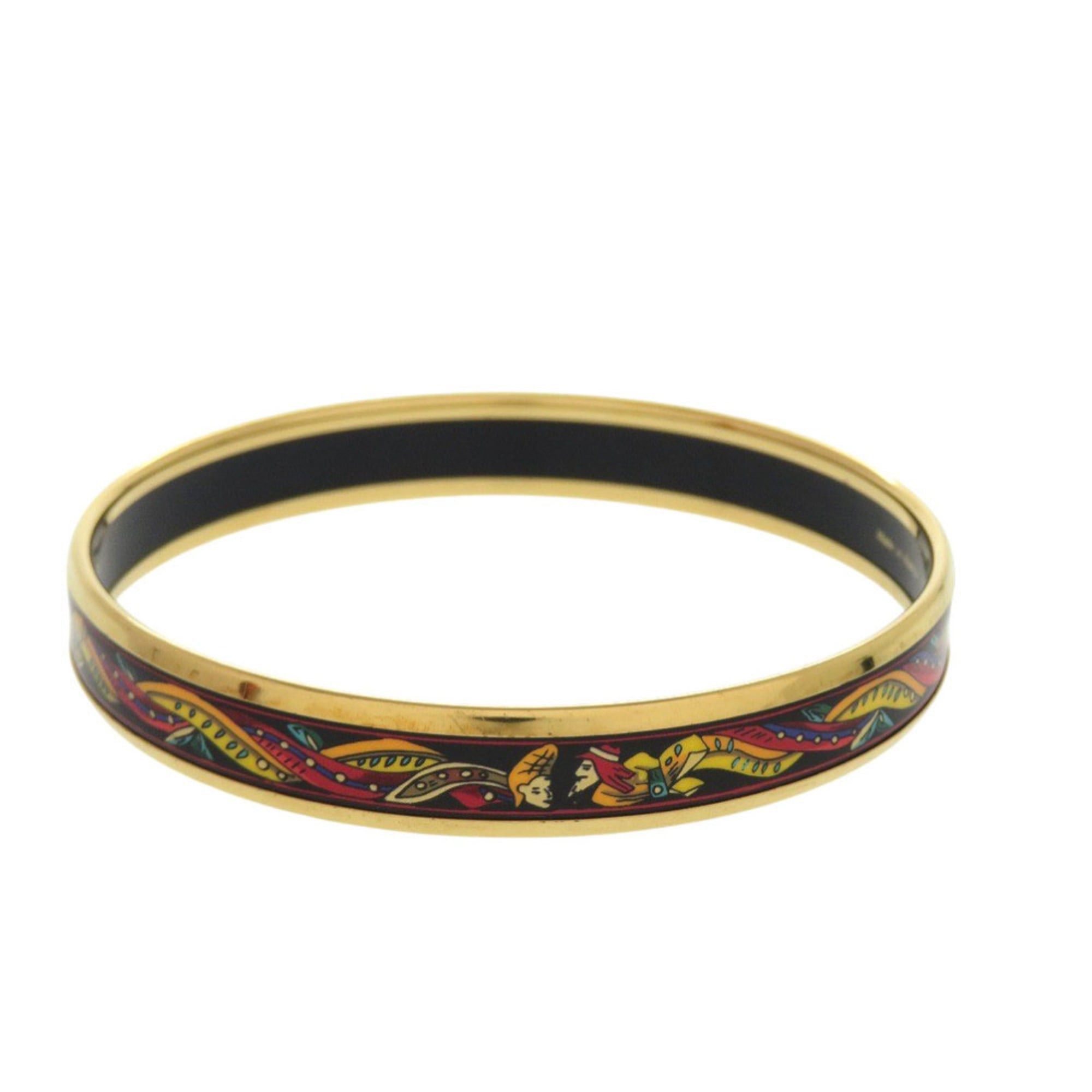 Hermes Hermes Excellent condition Hermès enamel PM bangle, metal black and gold, Y stamp (2020 model), black, 1136 Size ONE SIZE - 4 Thumbnail