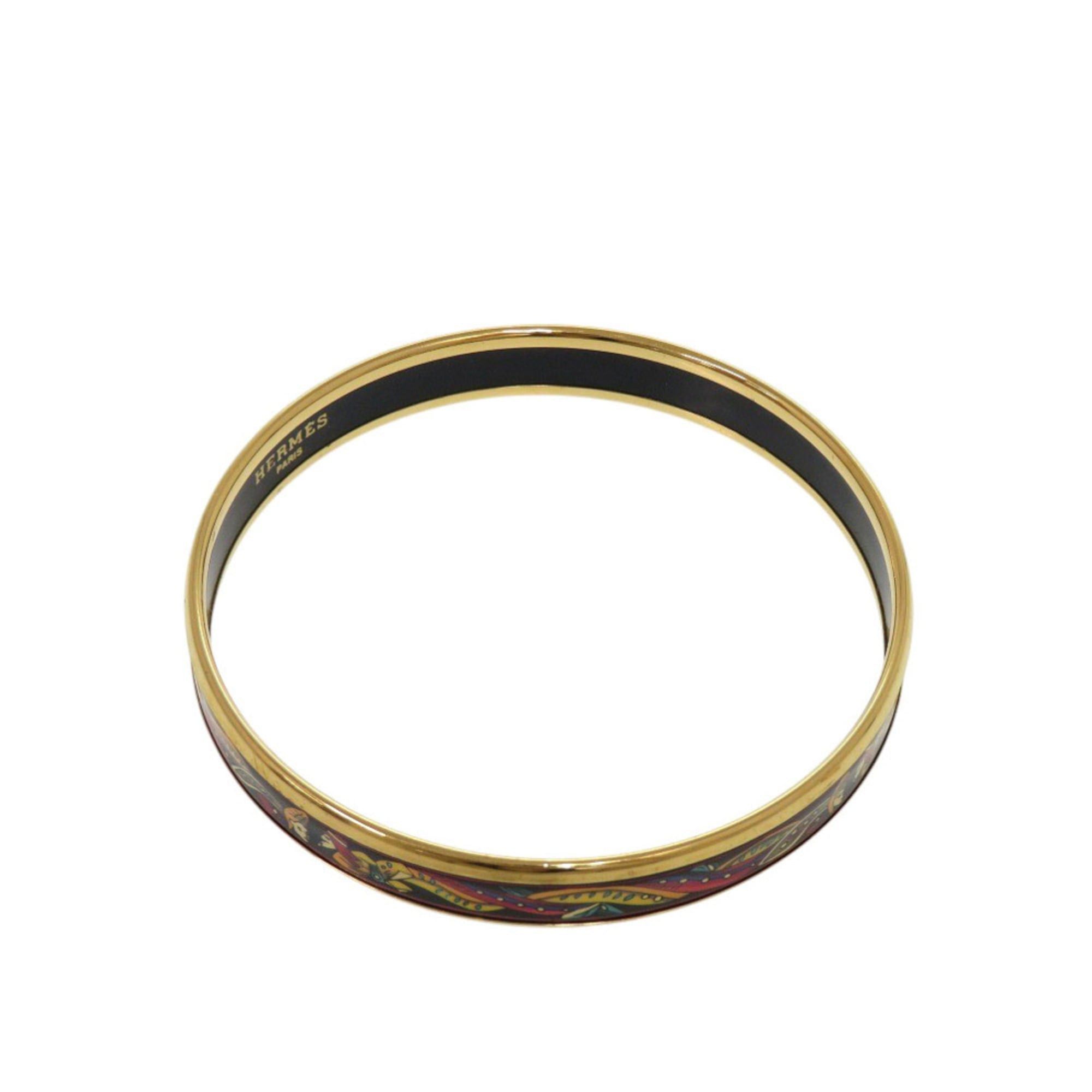 Hermes Hermes Excellent condition Hermès enamel PM bangle, metal black and gold, Y stamp (2020 model), black, 1136 Size ONE SIZE - 6 Thumbnail