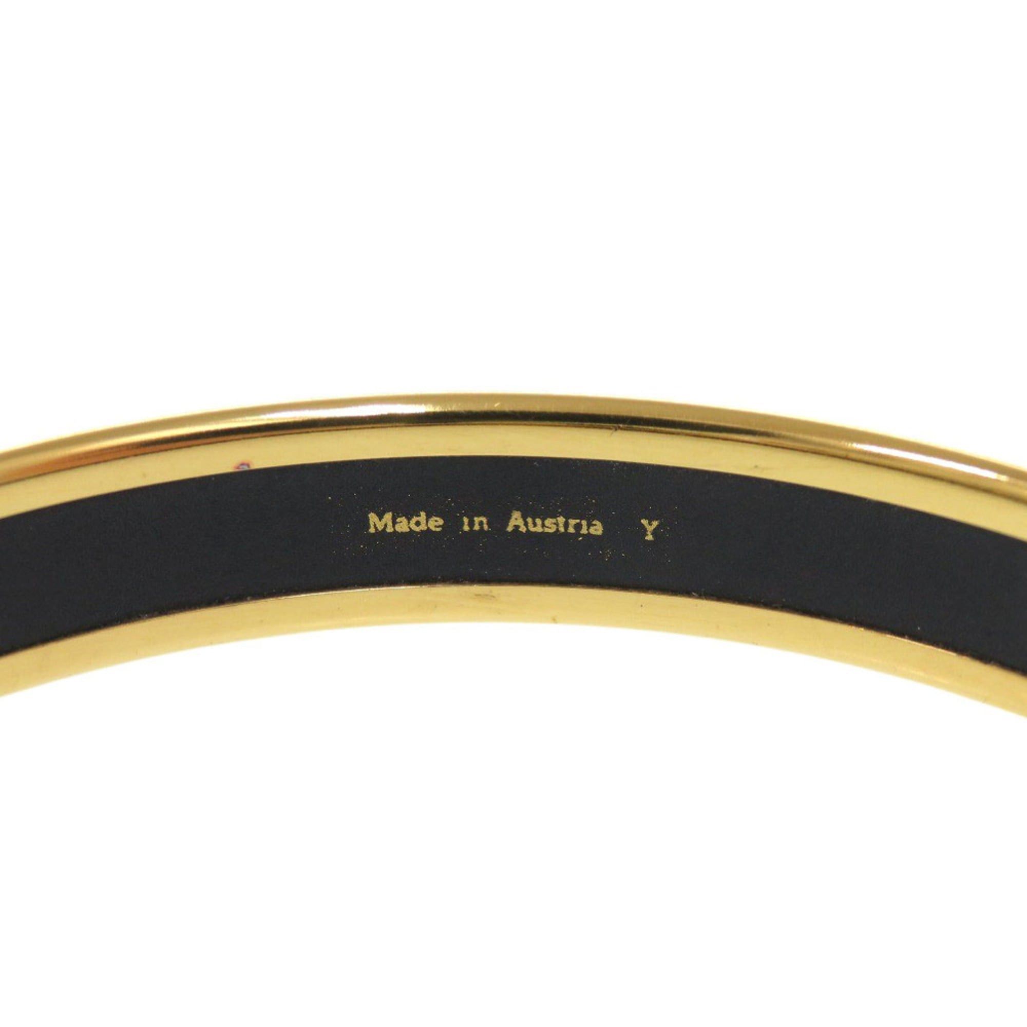 Hermes Hermes Excellent condition Hermès enamel PM bangle, metal black and gold, Y stamp (2020 model), black, 1136 Size ONE SIZE - 5 Thumbnail