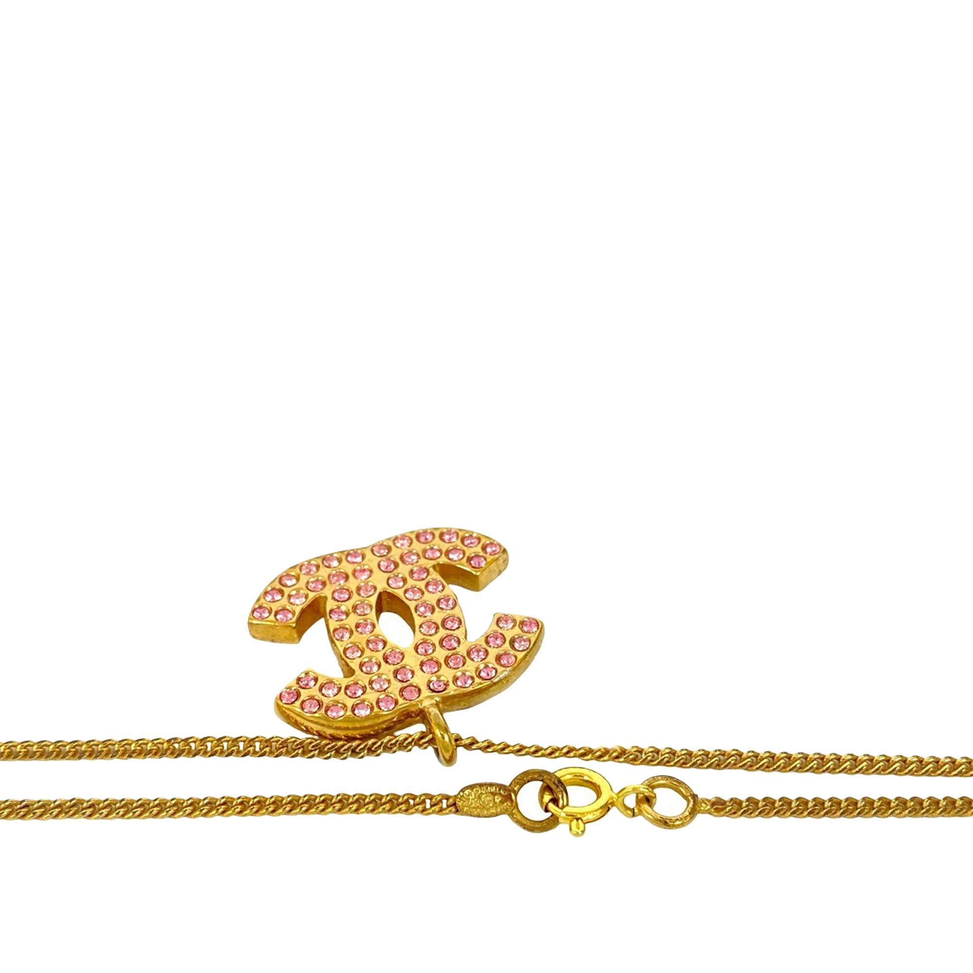 Chanel Chanel CC Gold Plated Rhinestone Pendant Necklace Size ONE SIZE - 2 Thumbnail
