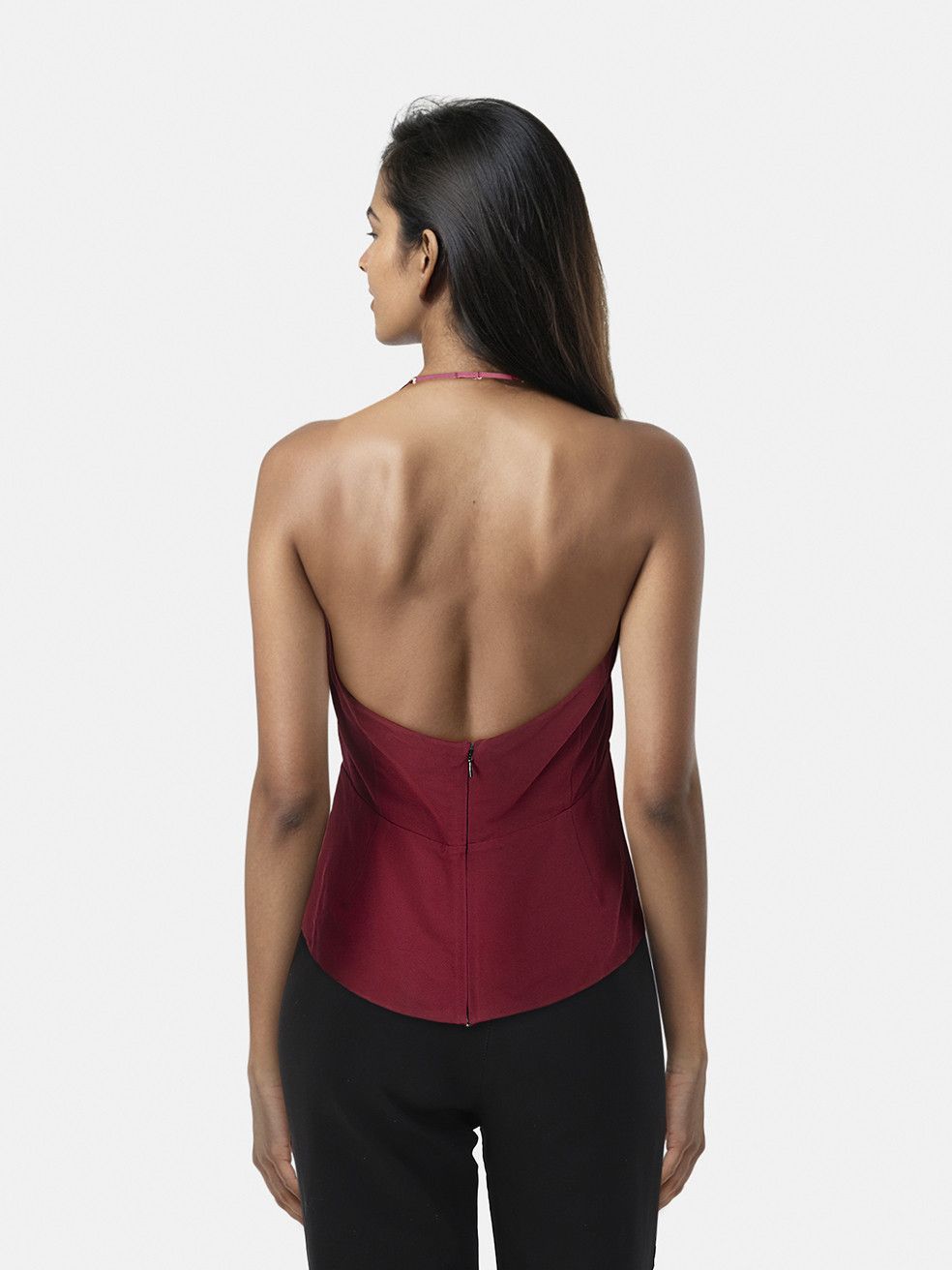 Nensi Dojaka Red Halterneck Sleeveless Top Size M / US 6-8 / IT 42-44 - 2 Thumbnail