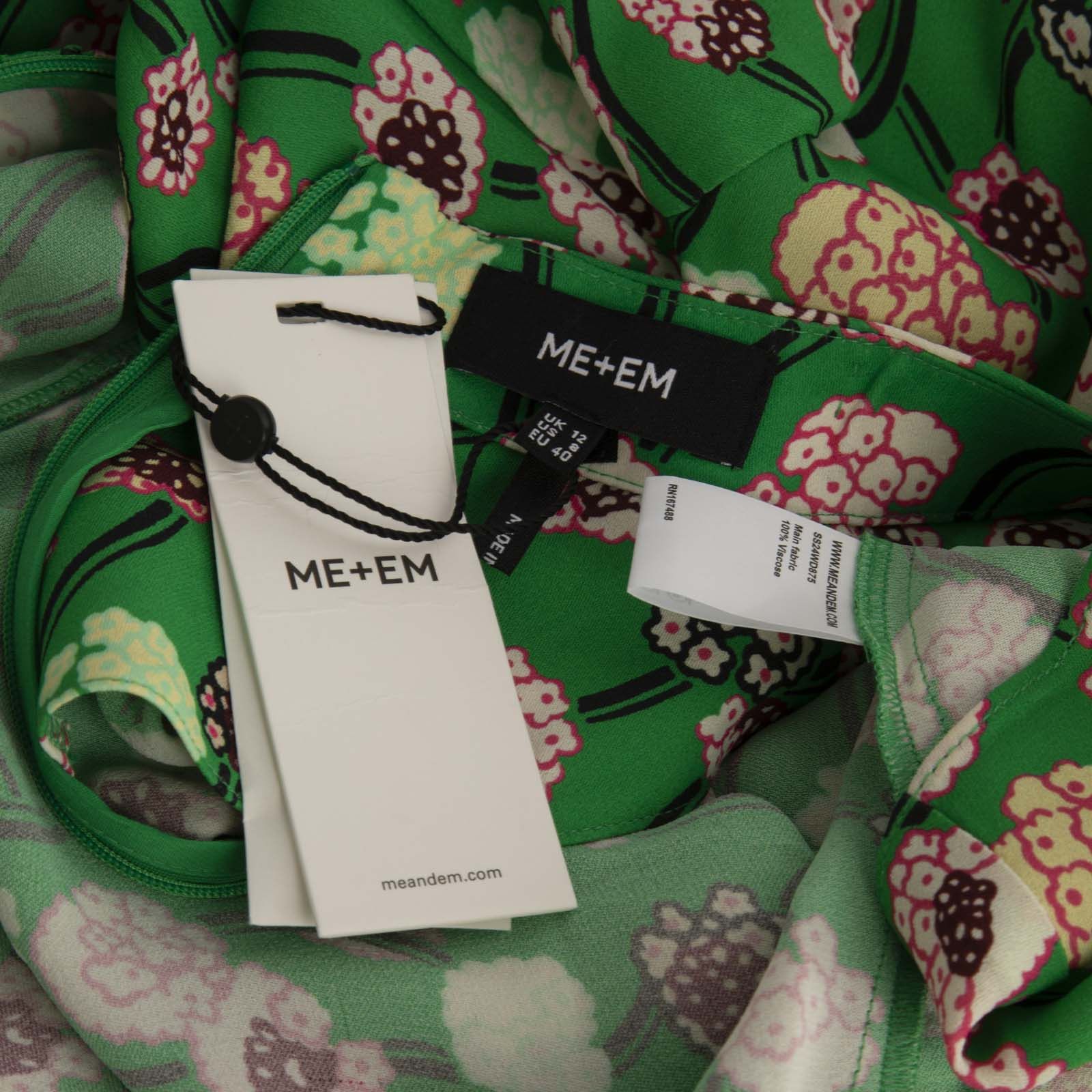 lantana flower print midi dress Green Lantana Flower Print Midi Dress