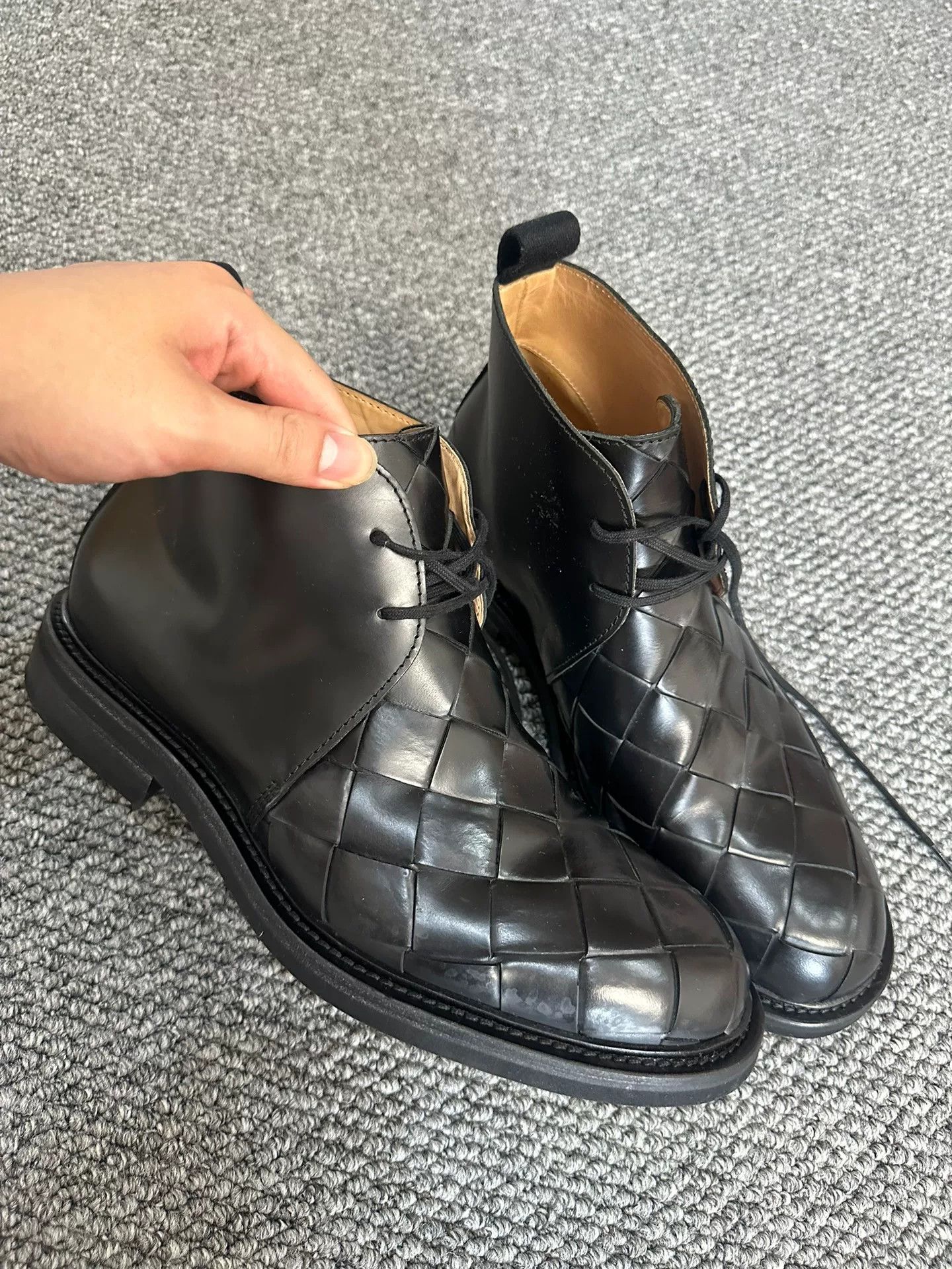 Bottega Veneta bottega veneta black lace-up ankle boots Size US 11 / EU 44 - 2 Thumbnail