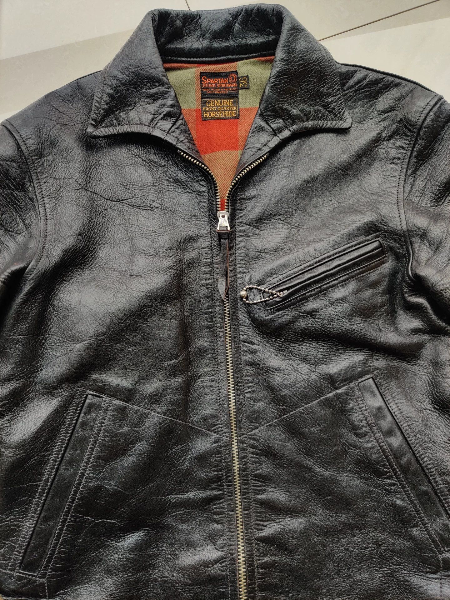 Freewheelers black leather jacket with snowflake pattern Size US S / EU 44-46 / 1 - 3 Thumbnail