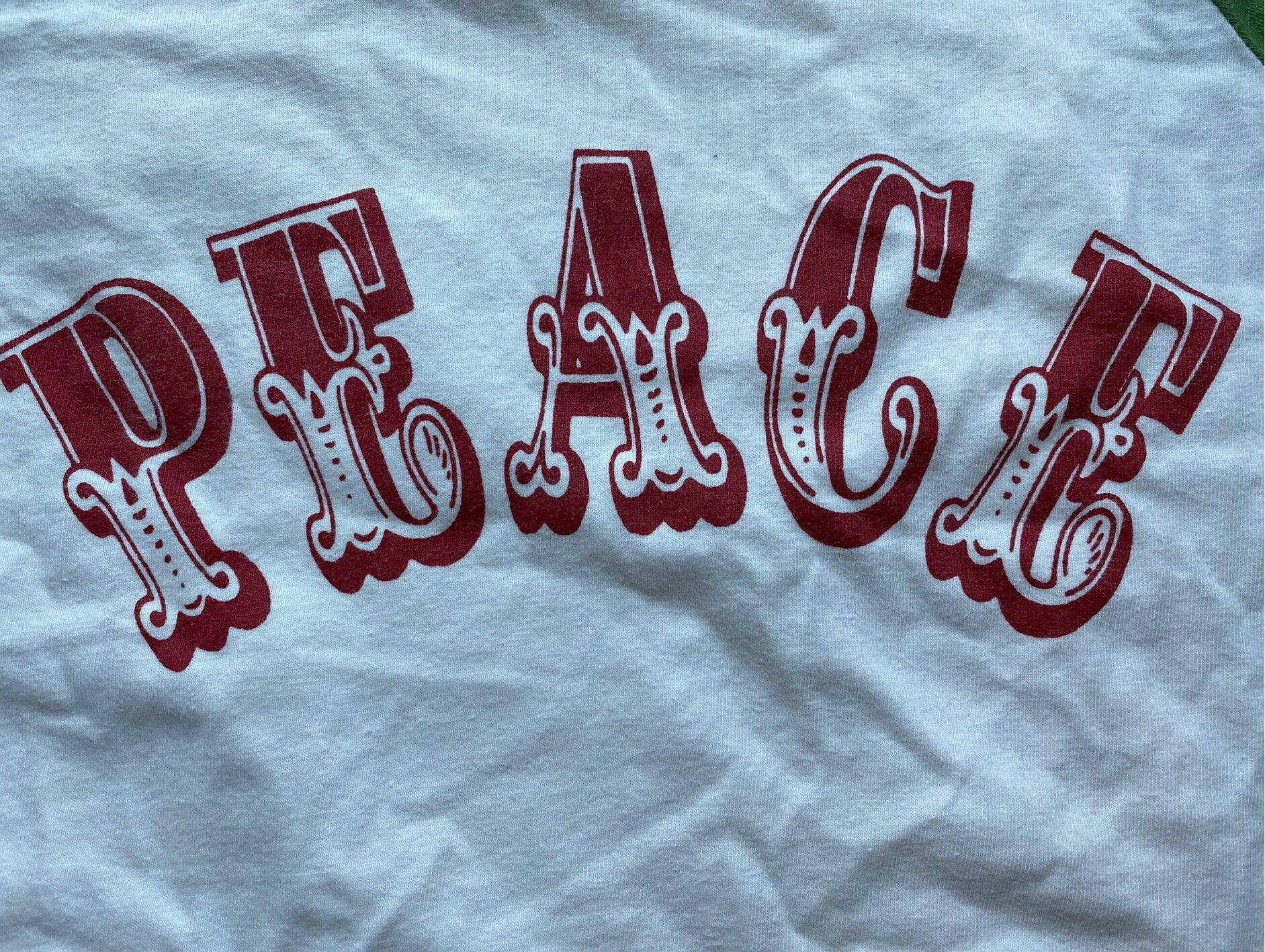 Freewheelers vintage green and white peace tee Size US S / EU 44-46 / 1 - 5 Thumbnail