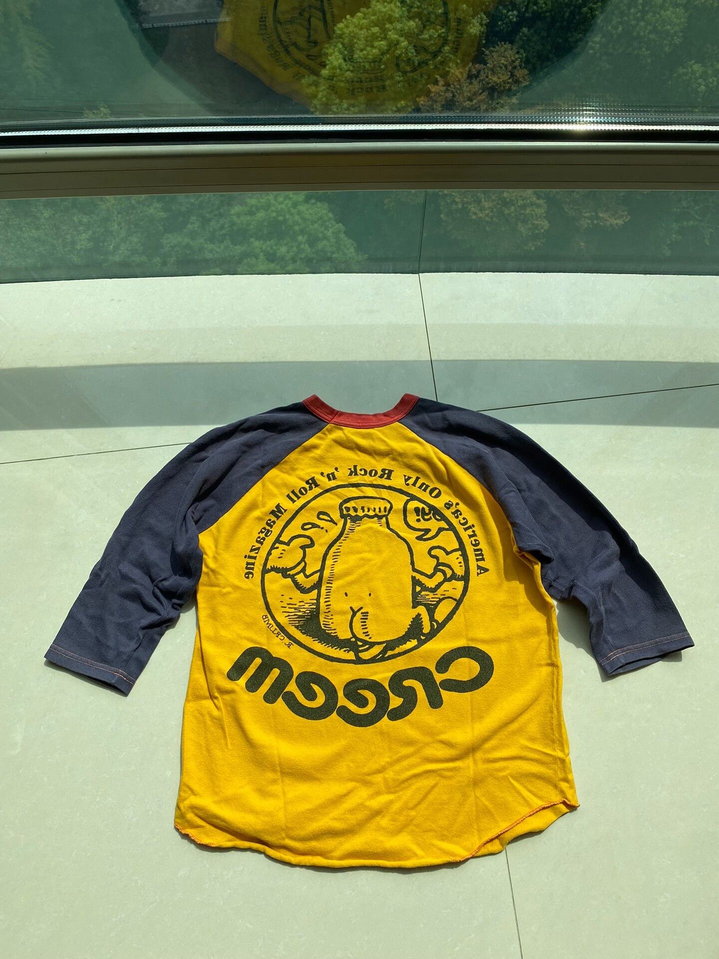 Freewheelers yellow blue graphic tee with 3/4 sleeves Size US M / EU 48-50 / 2 - 2 Thumbnail