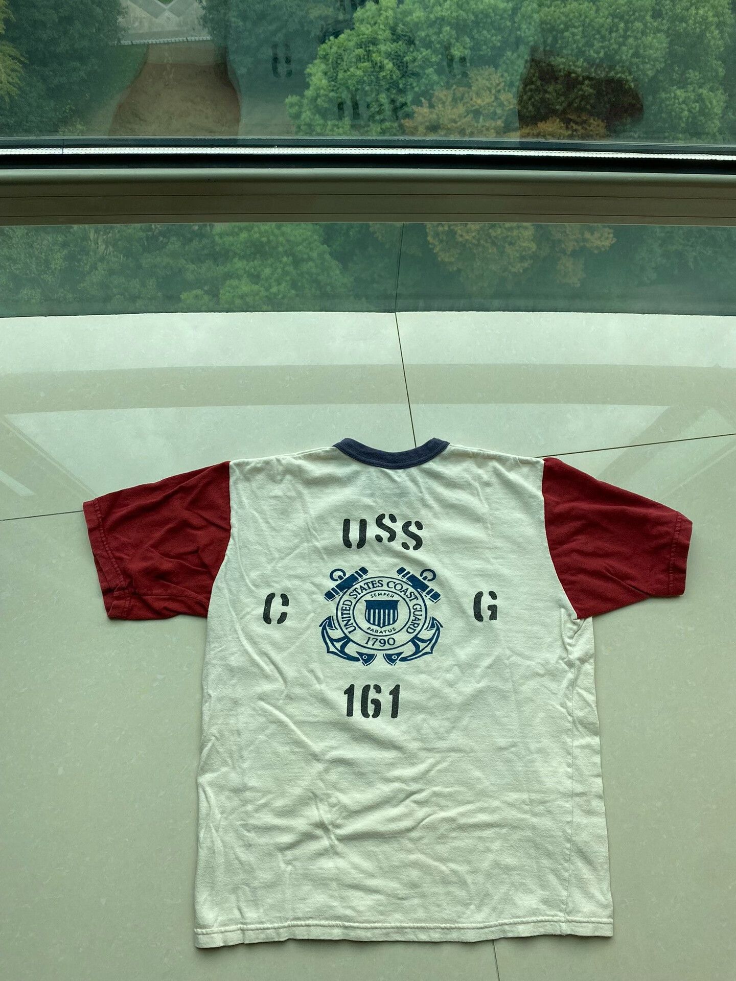 Freewheelers red and white coast guard short sleeve tee Size US S / EU 44-46 / 1 - 2 Thumbnail