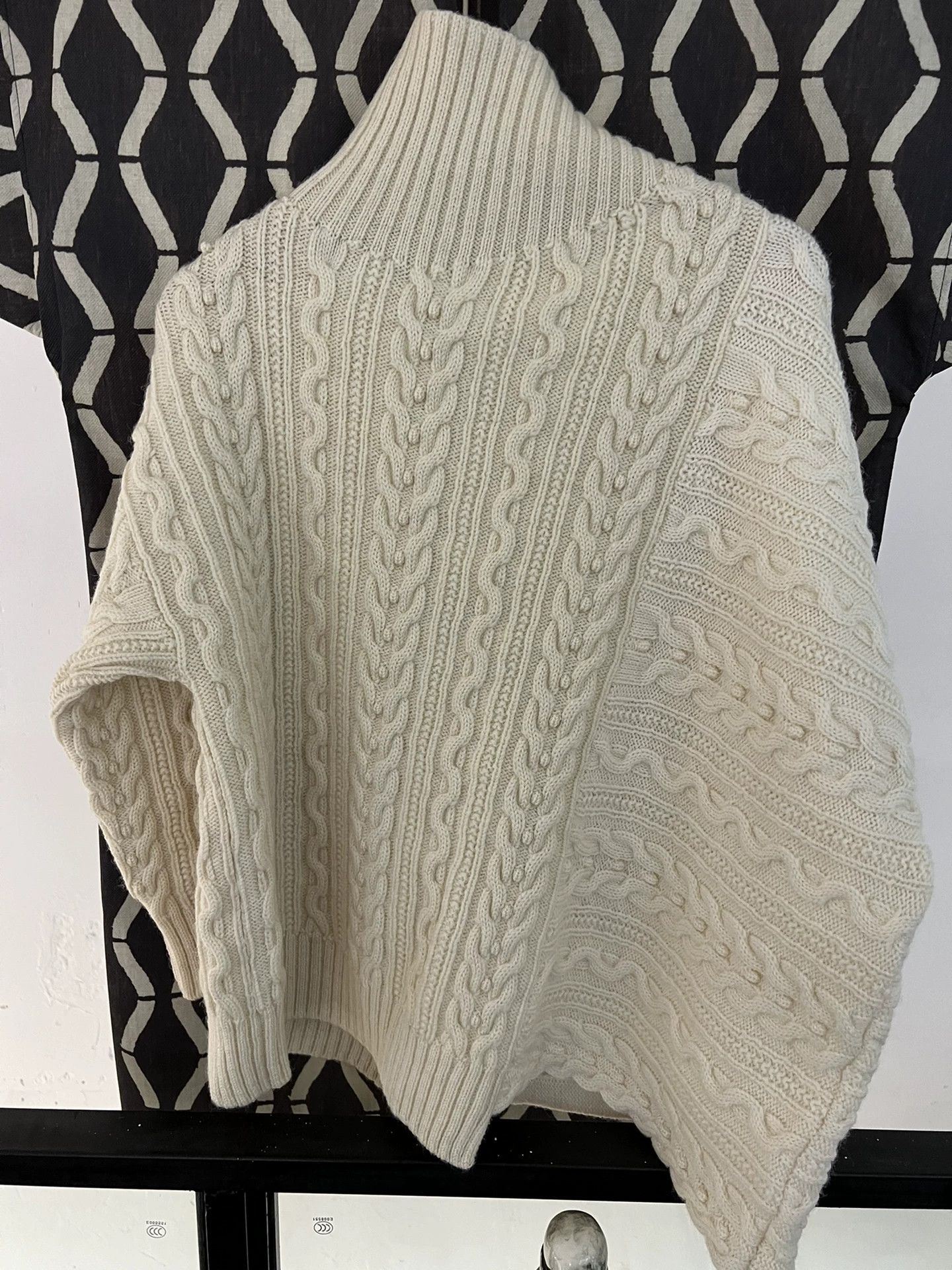 Philosophy di Lorenzo Serafini light beige irregular knit turtleneck sweater Size XL / US 12-14 / IT 48-50 - 2 Thumbnail