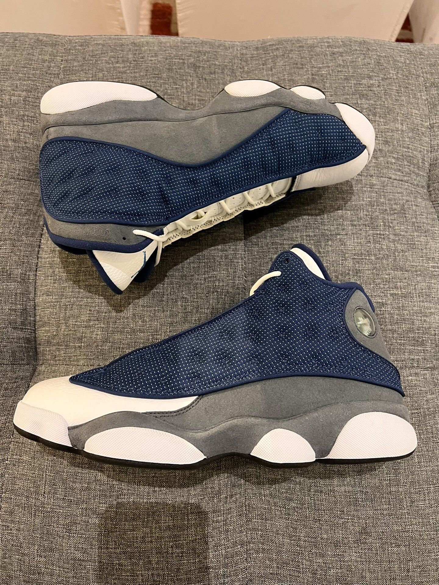 Jordan Brand aj13 retro flint grey navy blue sneakers Size US 10 / EU 43 - 4 Thumbnail
