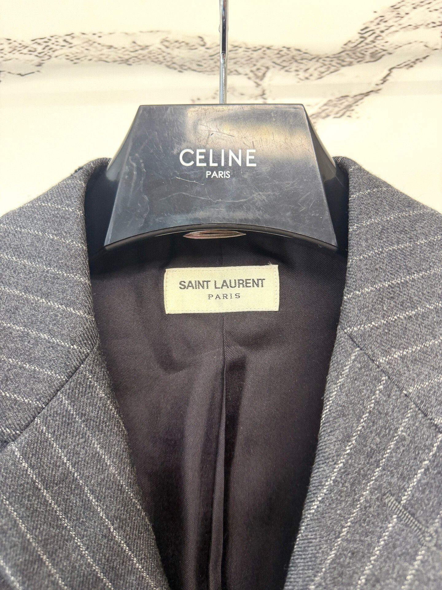 Yves Saint Laurent saint laurent striped wool suit jacket Size US L / EU 52-54 / 3 - 2 Thumbnail