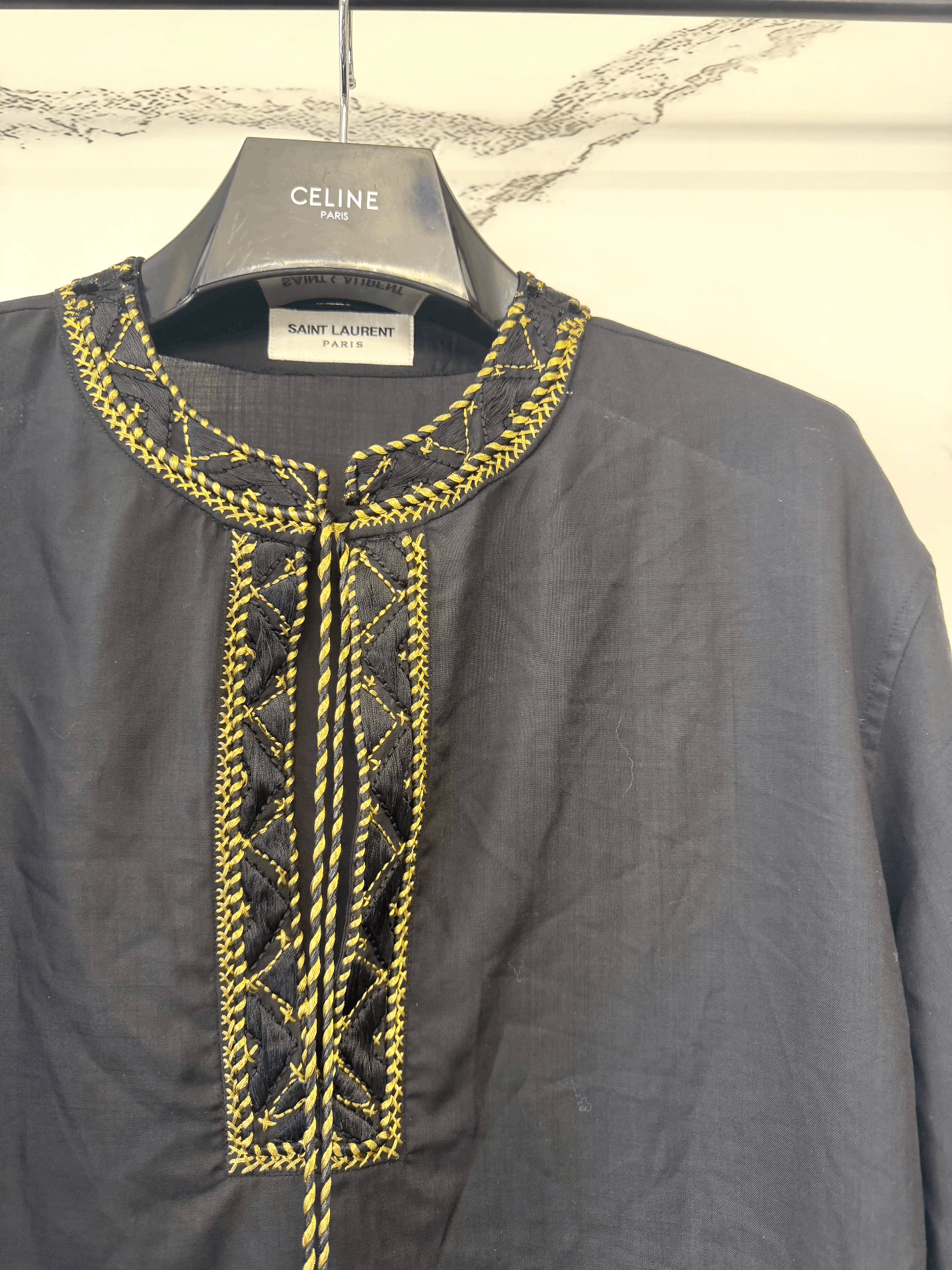 Saint Laurent Paris saint laurent floral tassel henley shirt Size M / US 6-8 / IT 42-44 - 2 Thumbnail