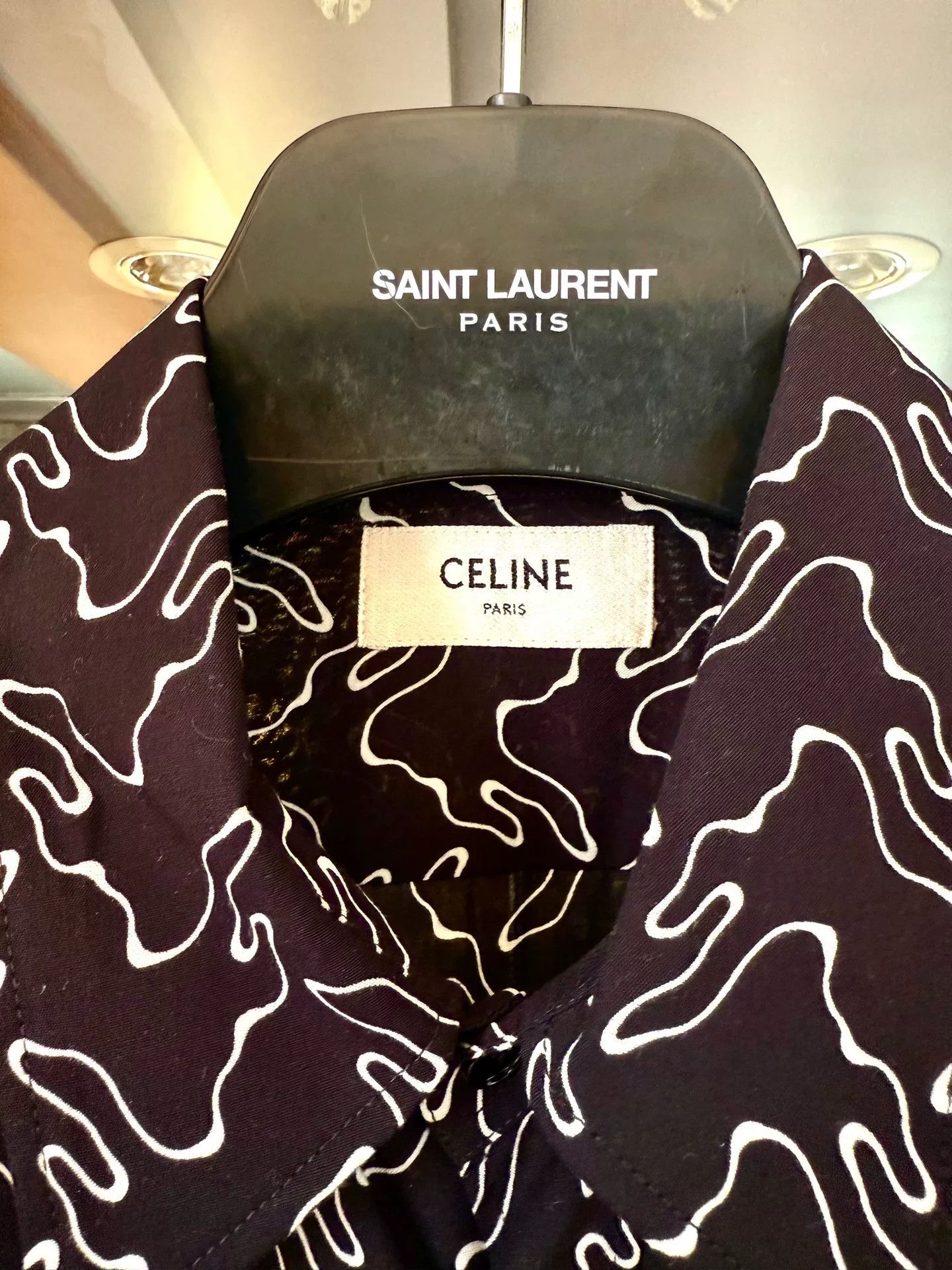 Celine celine black and white silk shirt Size M / US 6-8 / IT 42-44 - 3 Thumbnail