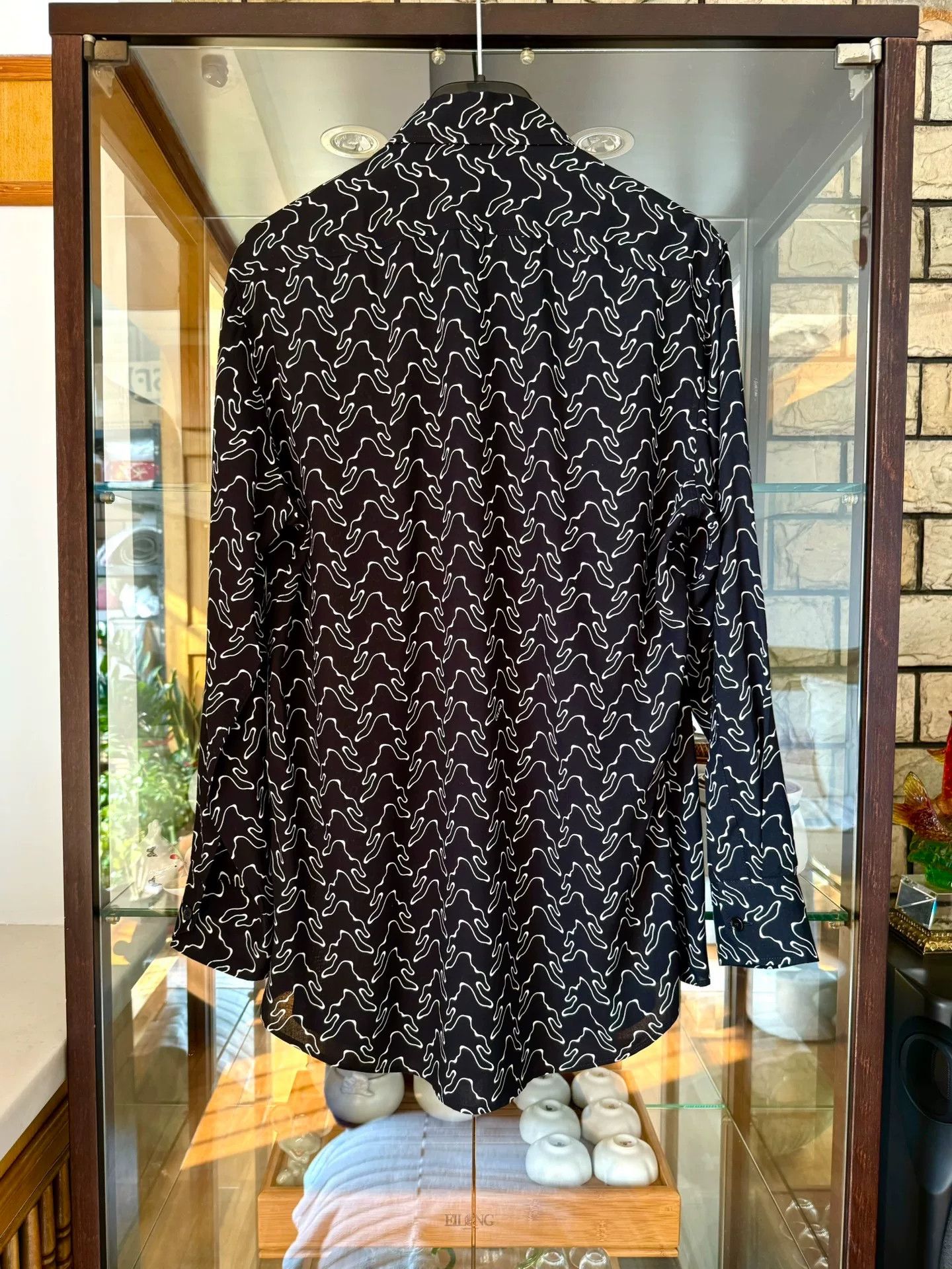 Celine celine black and white silk shirt Size M / US 6-8 / IT 42-44 - 4 Thumbnail
