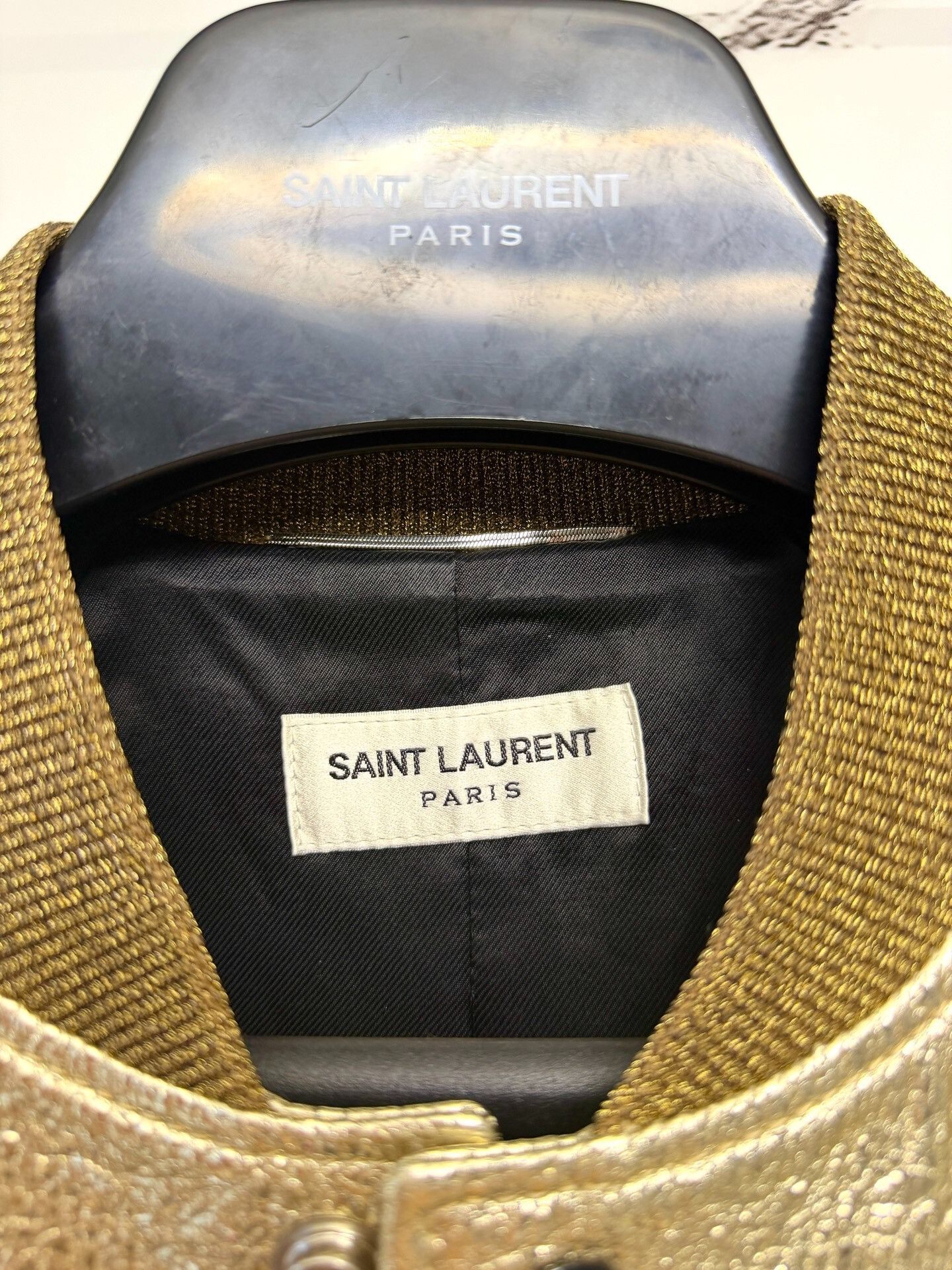 Saint Laurent Paris saint laurent gold and black baseball jacket Size US S / EU 44-46 / 1 - 3 Thumbnail