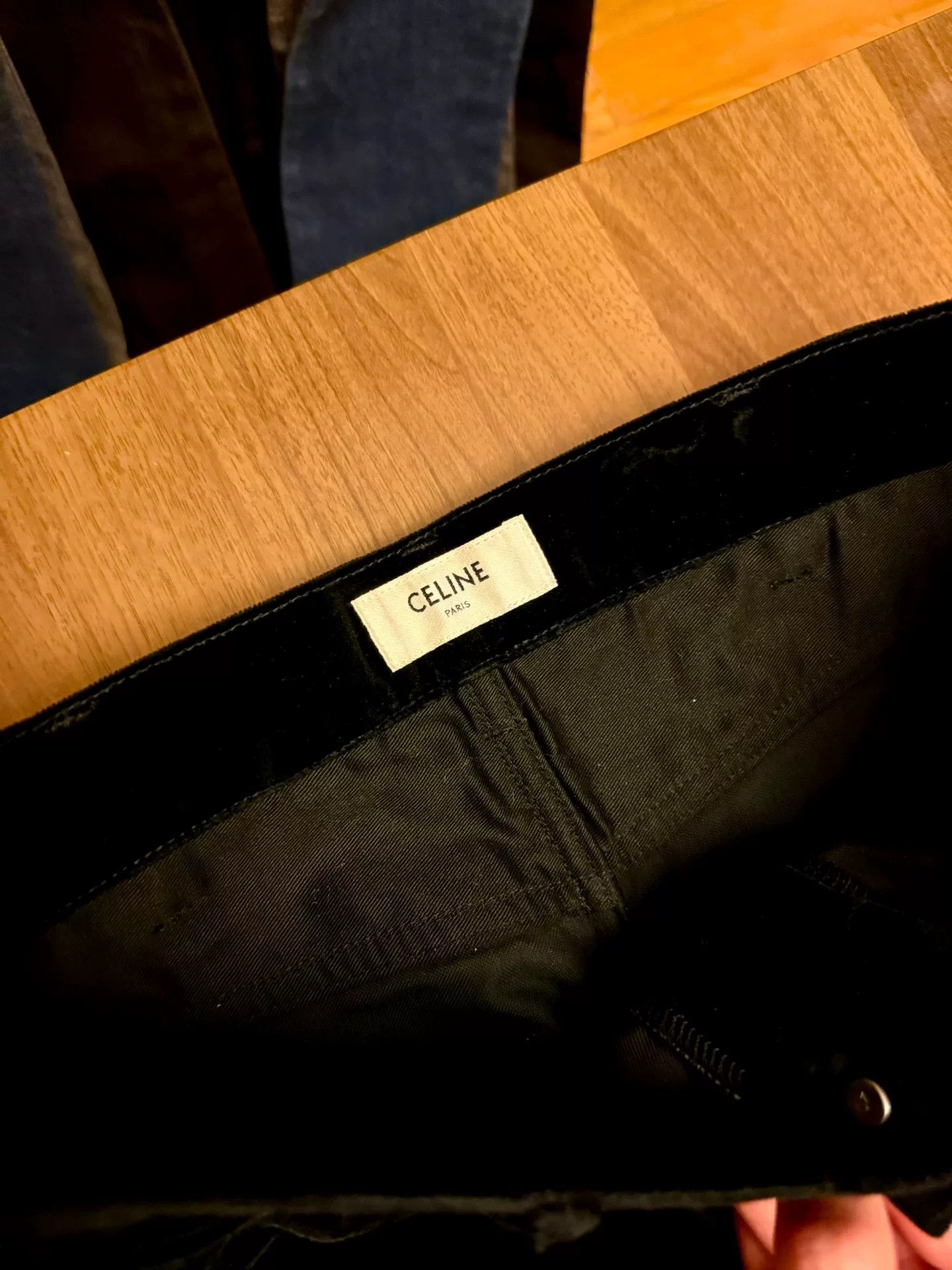Celine celine black velvet flared trousers Size US 29 - 3 Thumbnail