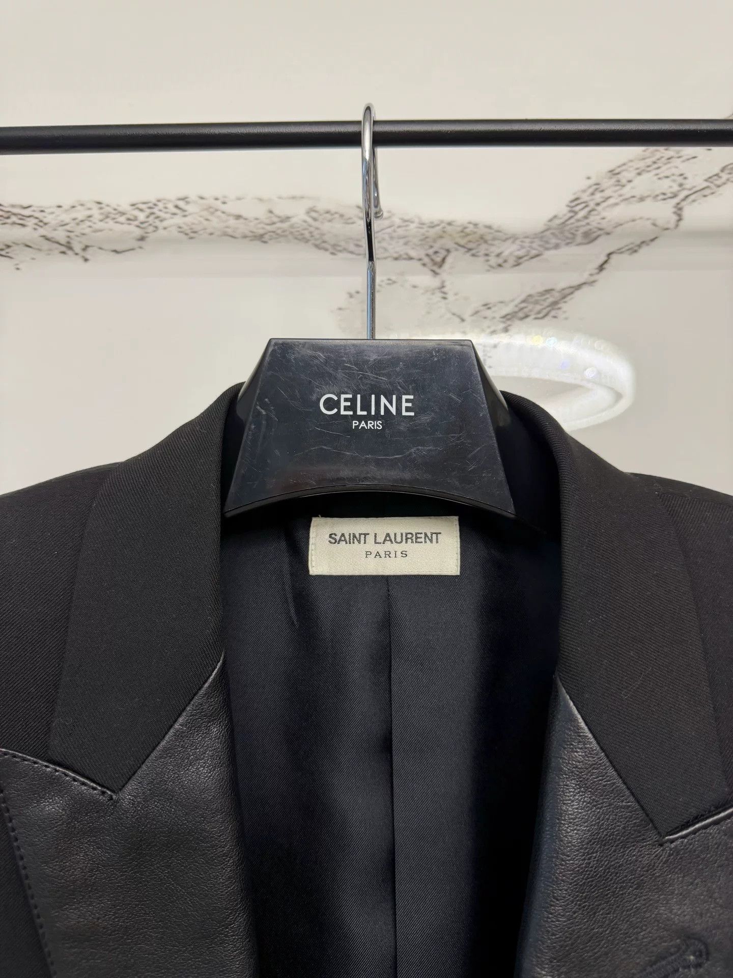 Saint Laurent Paris saint laurent leather lapel smoking jacket Size US S / EU 44-46 / 1 - 3 Thumbnail