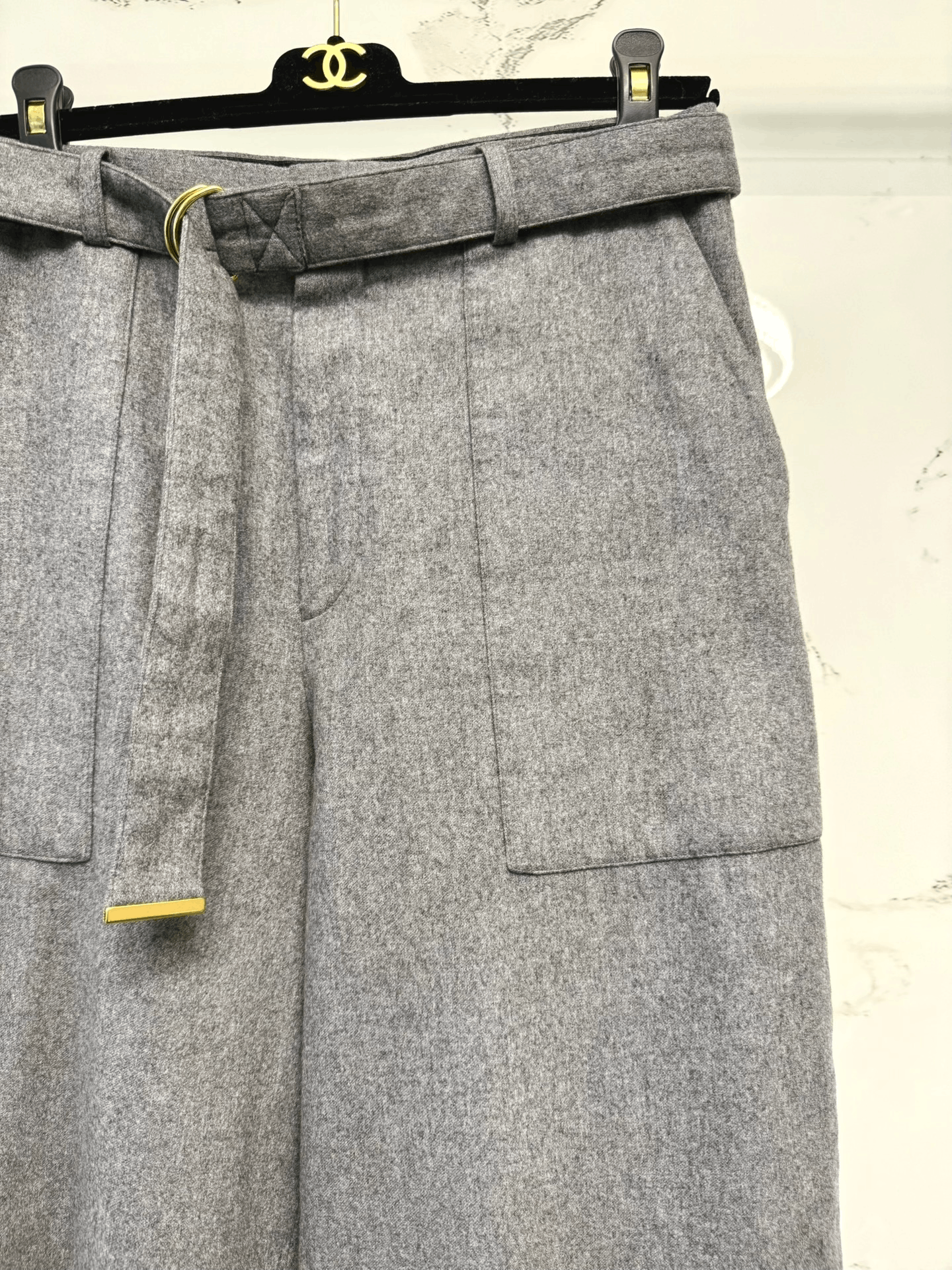 Celine celine gray cashmere wide-leg trousers Size 40" / US 18 - 2 Thumbnail