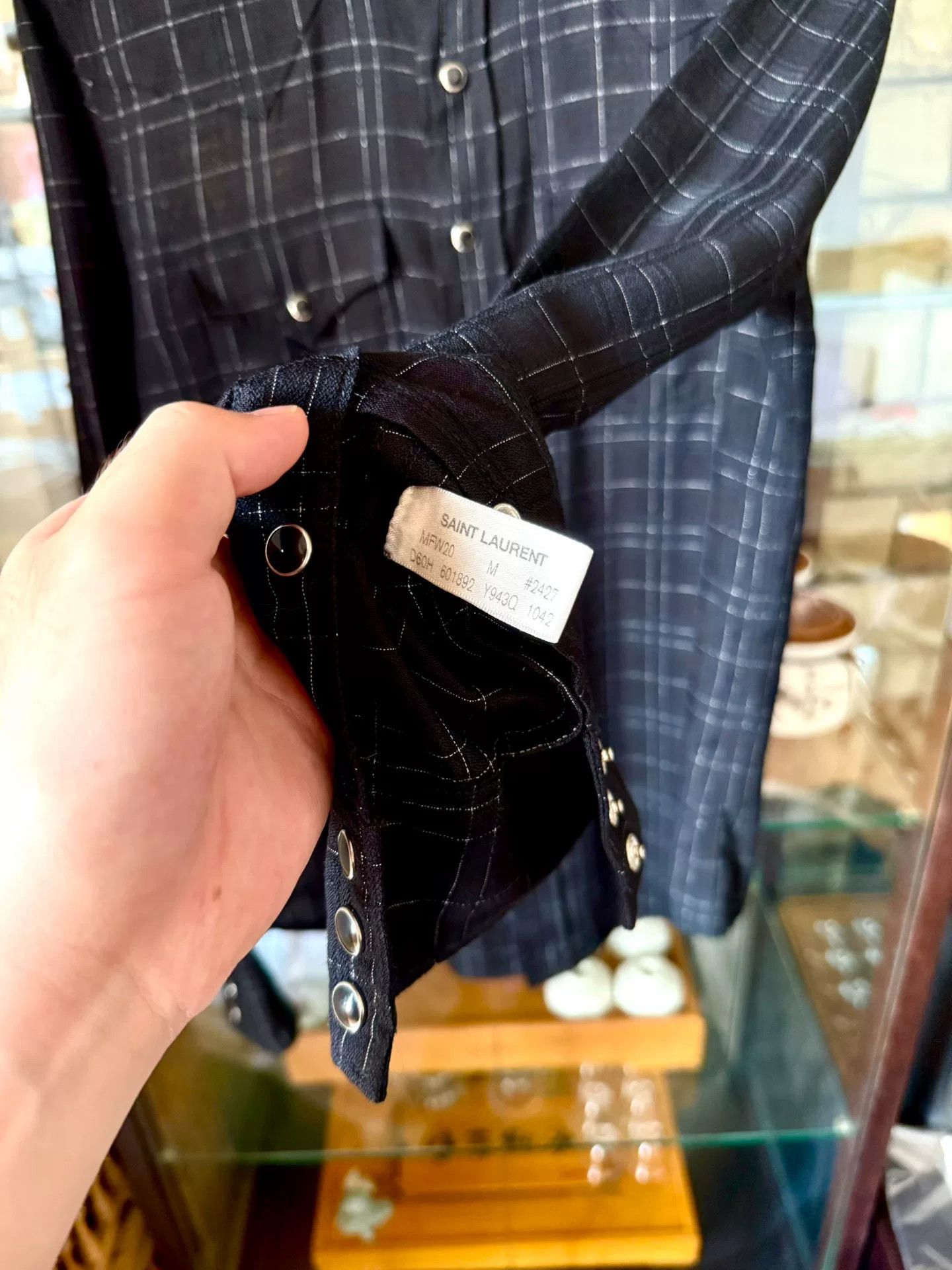 Saint Laurent Paris saint laurent black checkered button-up shirt Size US M / EU 48-50 / 2 - 5 Thumbnail