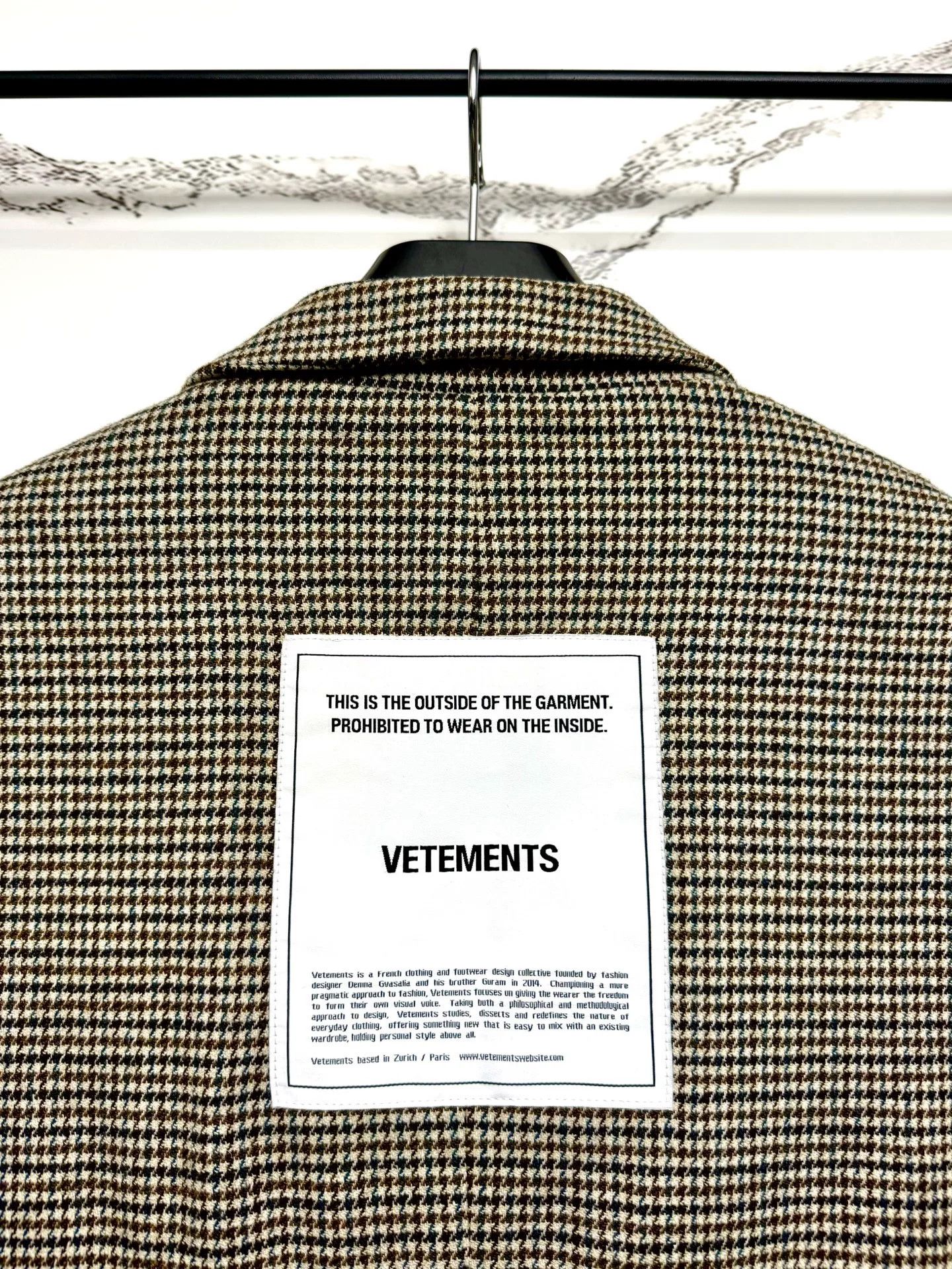 Vetements vetements houndstooth oversized wool blazer Size US XS / EU 42 / 0 - 4 Thumbnail