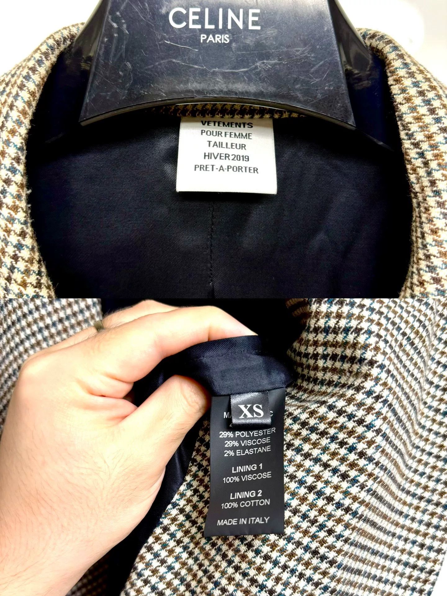 Vetements vetements houndstooth oversized wool blazer Size US XS / EU 42 / 0 - 6 Thumbnail