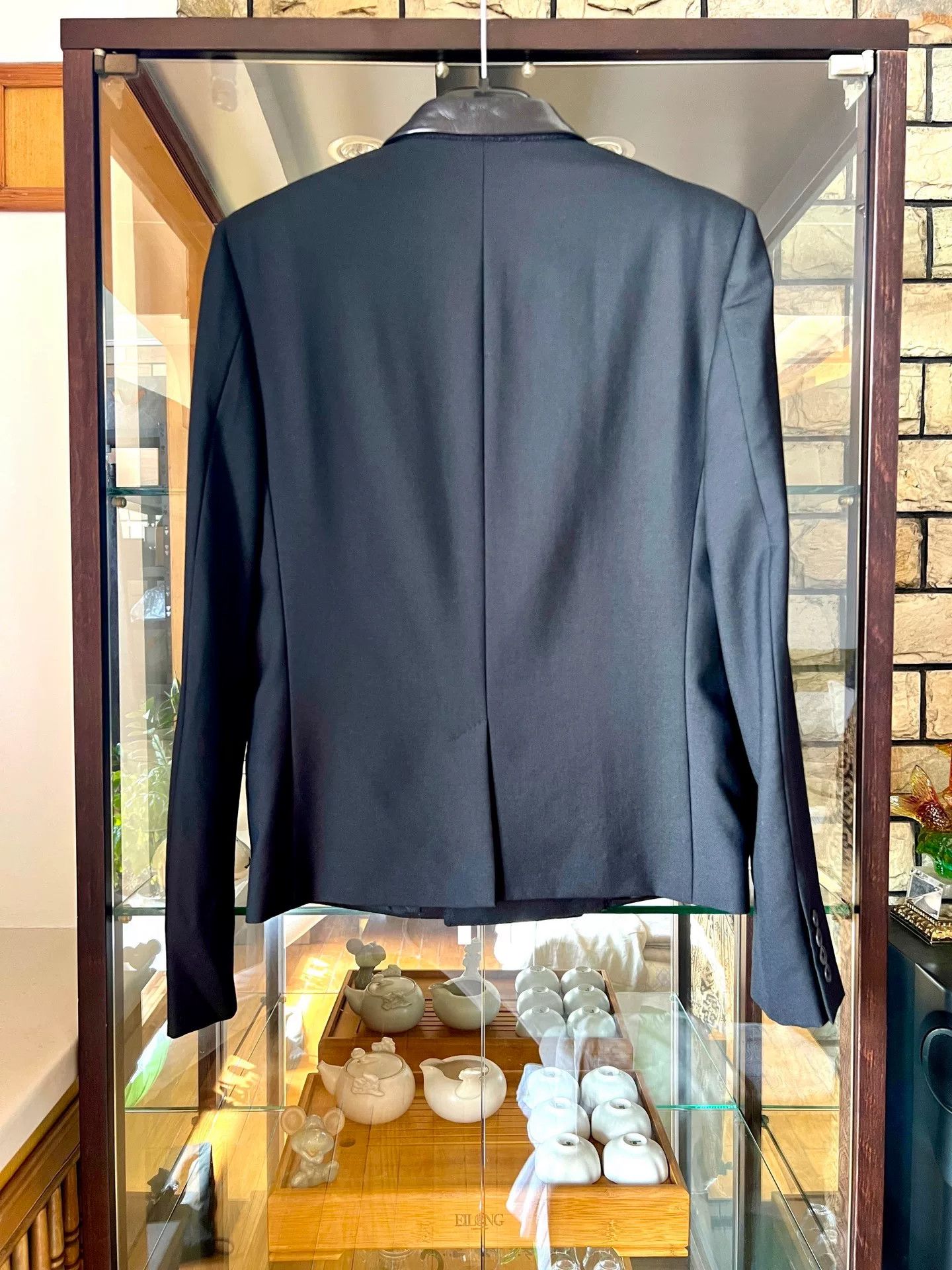 Saint Laurent Paris black leather lapel double-breasted blazer Size US M / EU 48-50 / 2 - 3 Thumbnail