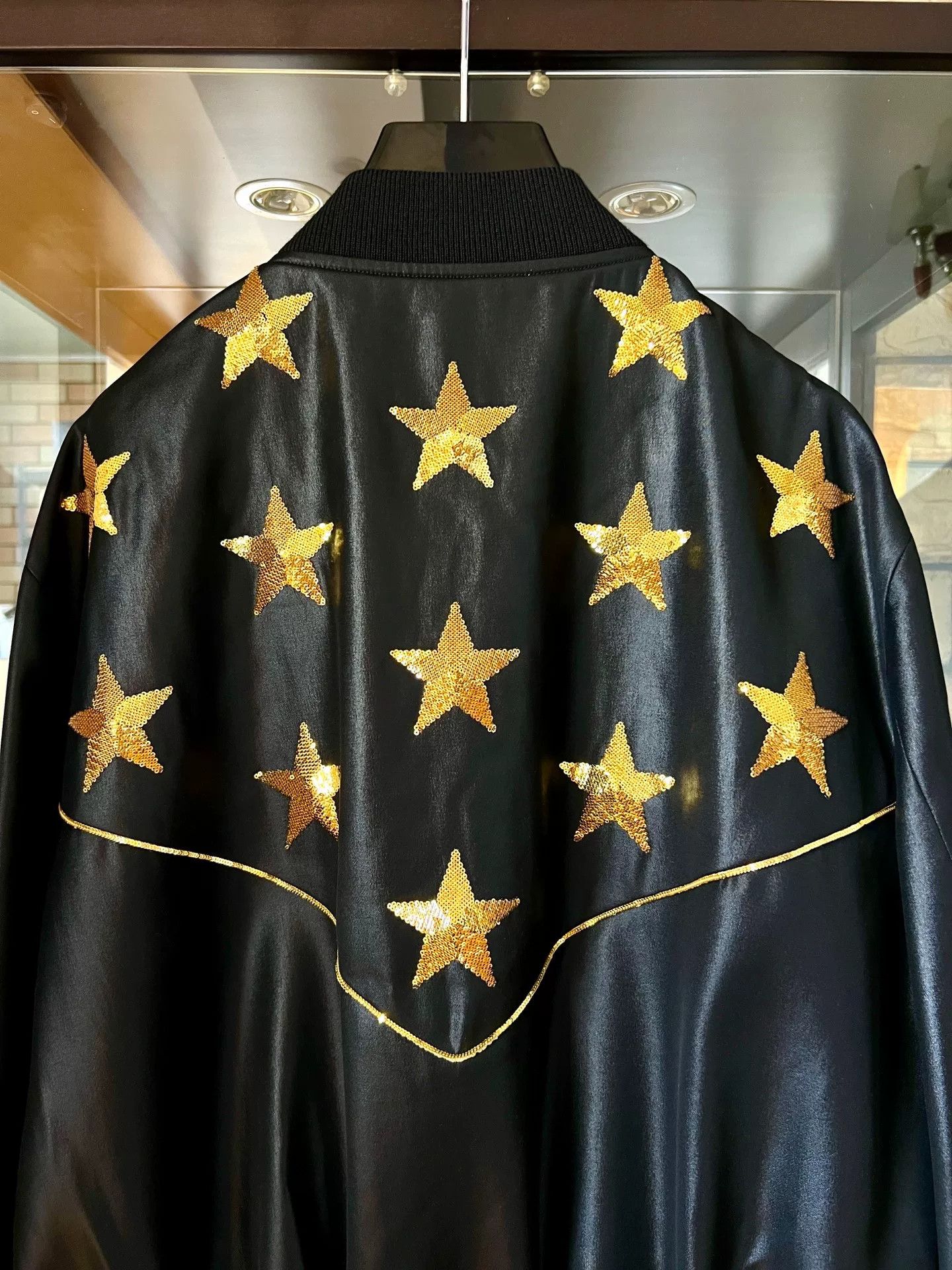 Celine celine black leather star baseball jacket Size US S / EU 44-46 / 1 - 4 Thumbnail