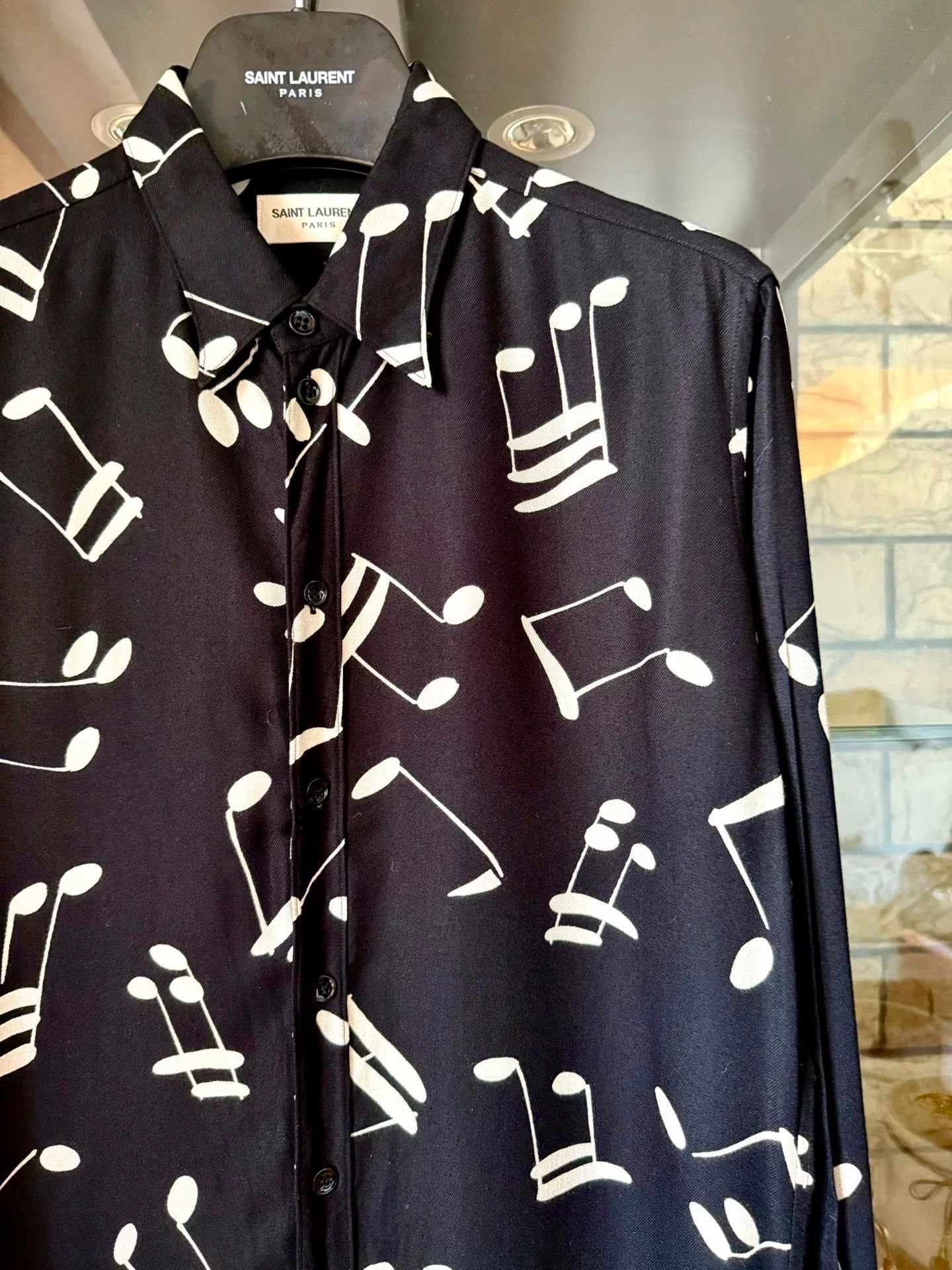 Saint Laurent Paris saint laurent black white music note shirt Size M / US 6-8 / IT 42-44 - 2 Thumbnail